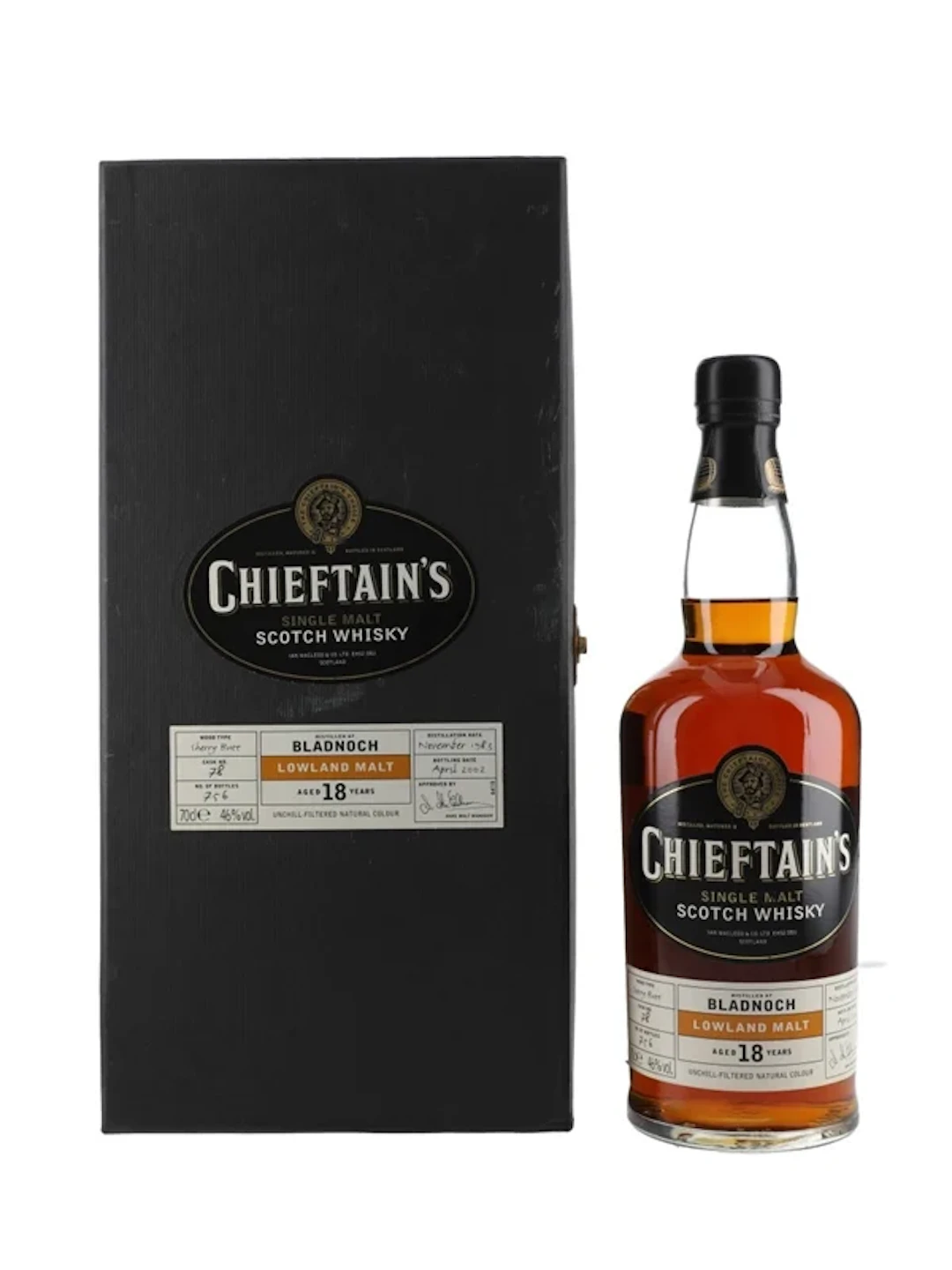 Bladnoch 1983 18 Year Old Cask No.78 Bottled 2002 - Chieftain's 70cl / 46%