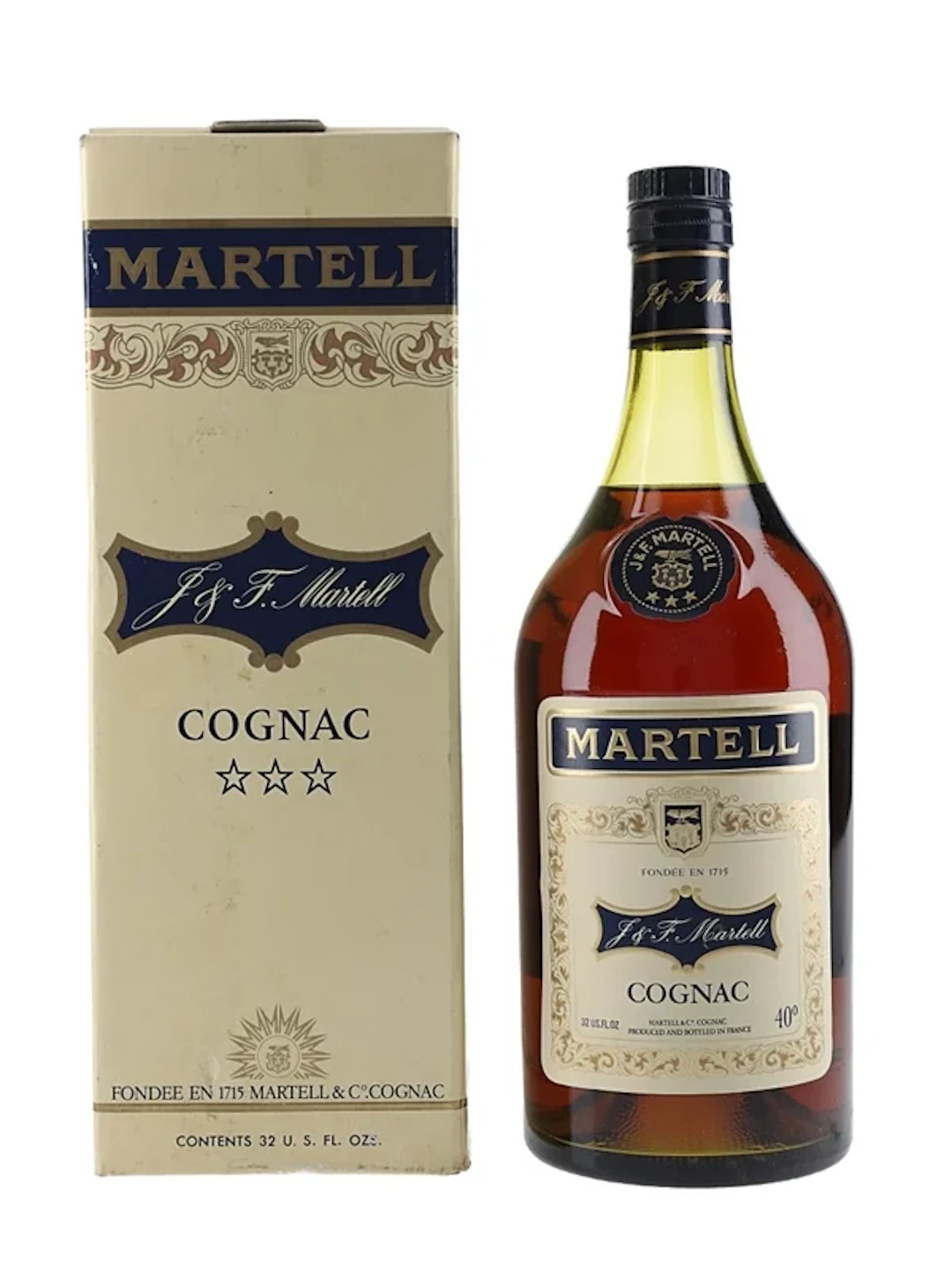 Martell 3 Star Bottled 1970s 94.6cl / 40%