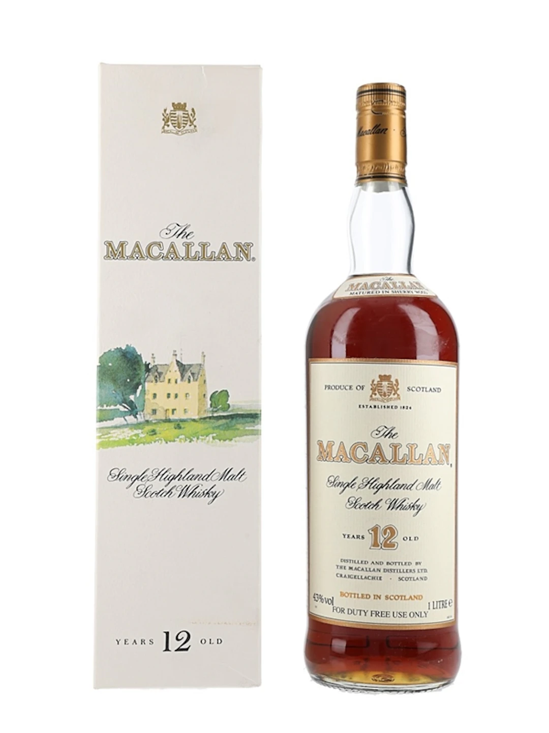 Macallan 12 Year Old Bottled 1980s - Duty Free 100cl / 43%