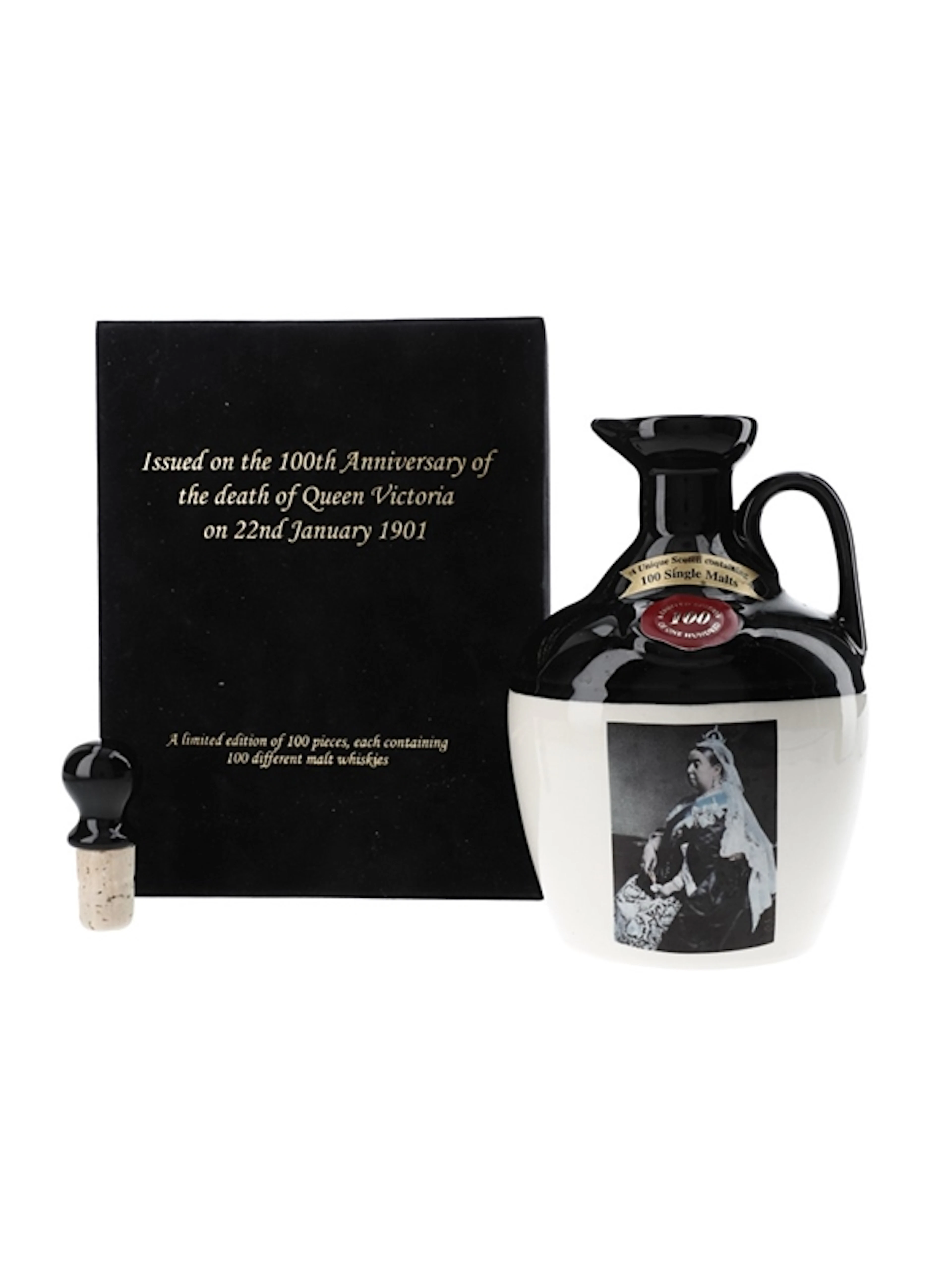 Rutherford's Ceramic Decanter 100th Anniversary of The Death of Queen