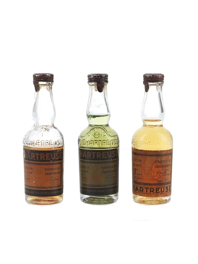 Chartreuse Yellow & Gree Bottled 1950s-1960s 3 x 3cl