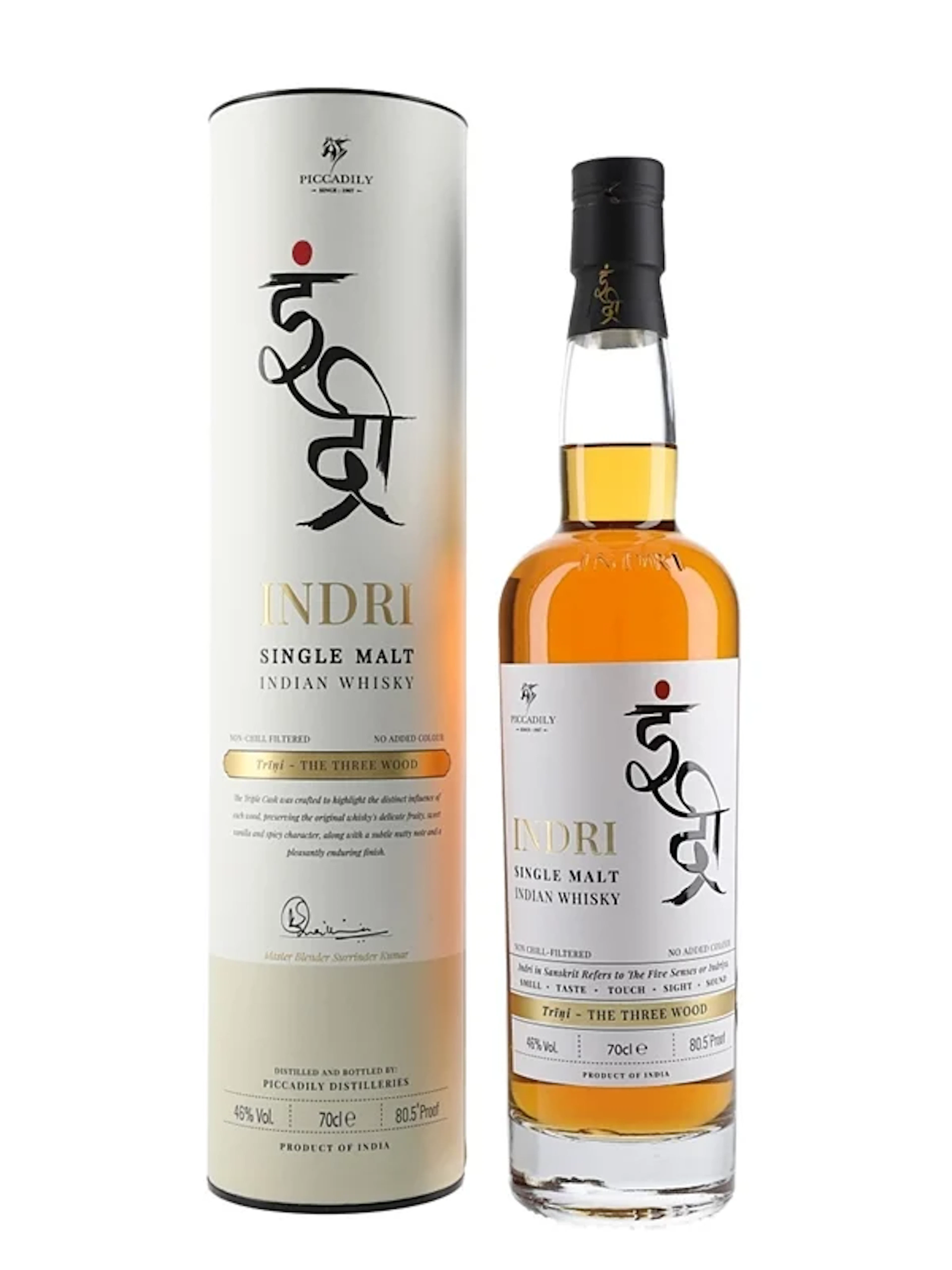 Indri Indian Single Malt Whisky Trini - The Three Wood 70cl / 46%