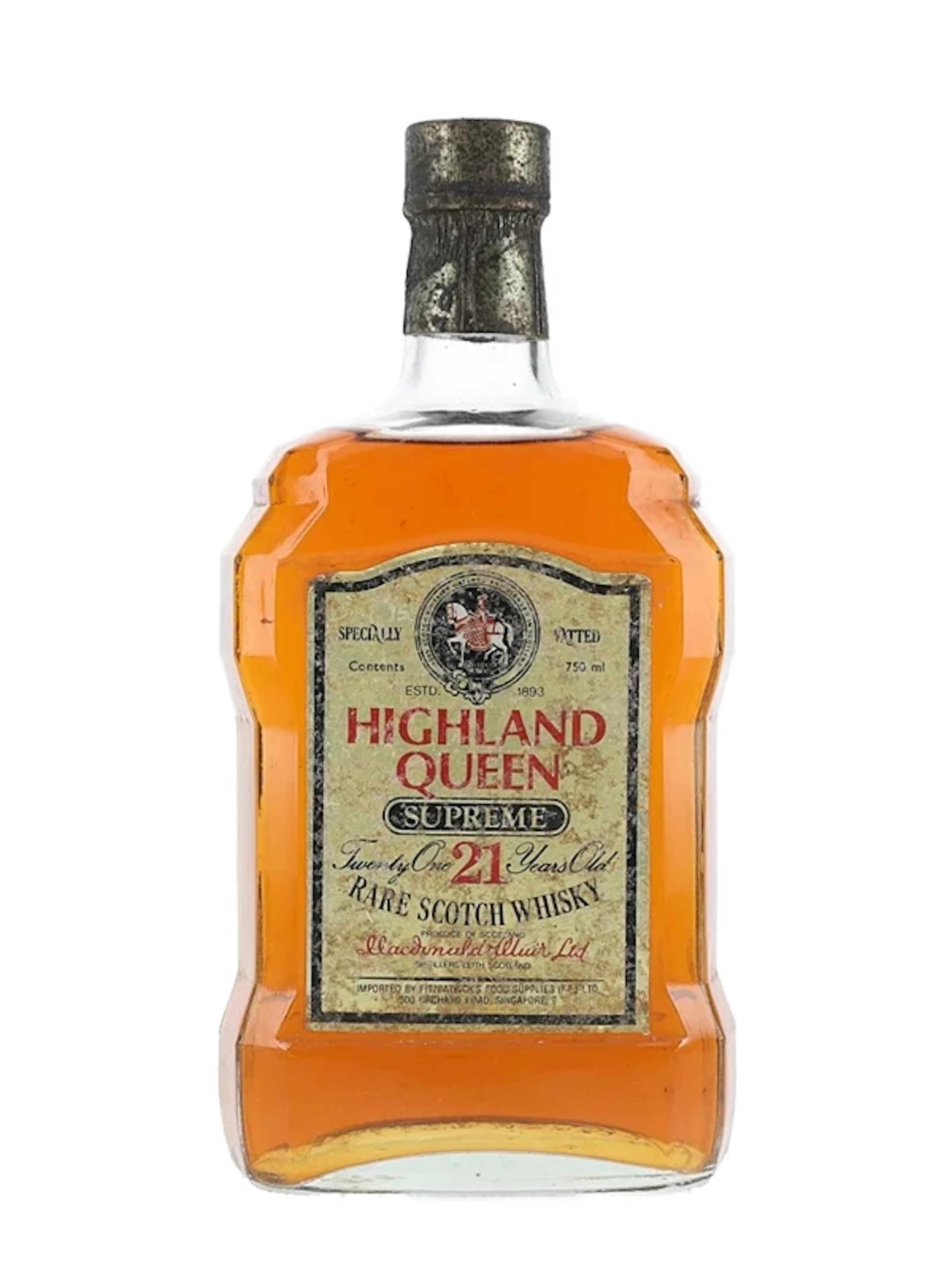 Highland Queen 21 Year Old Supreme Bottled 1970s 75cl