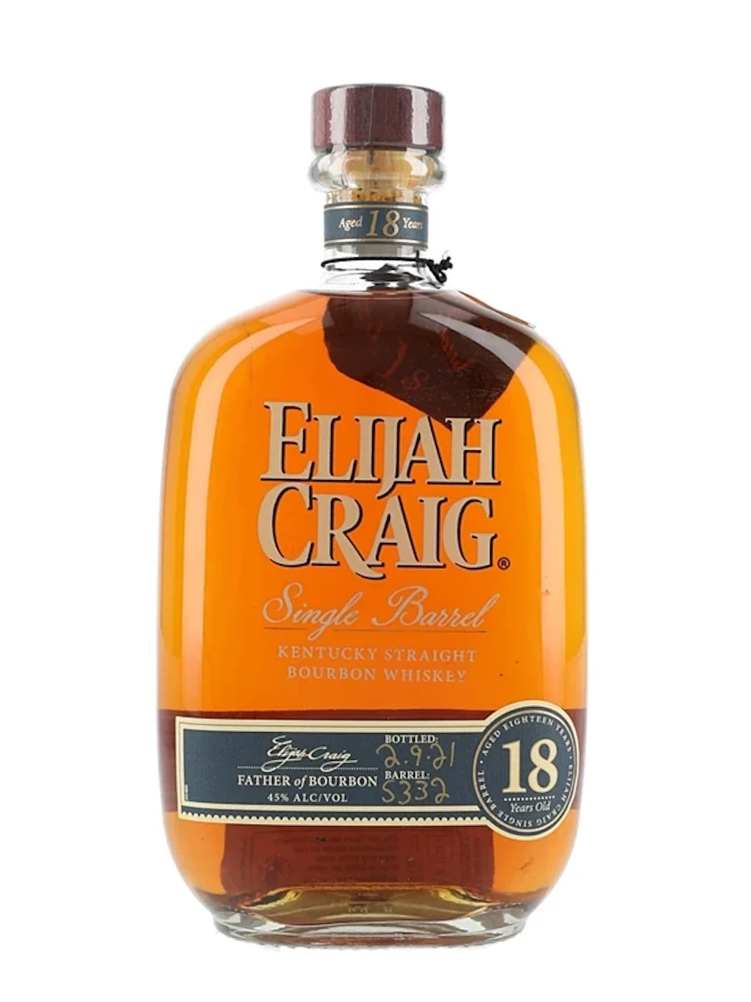 Elijah Craig 18 Year Old Single Barrel Bottled 2021 75cl / 45%