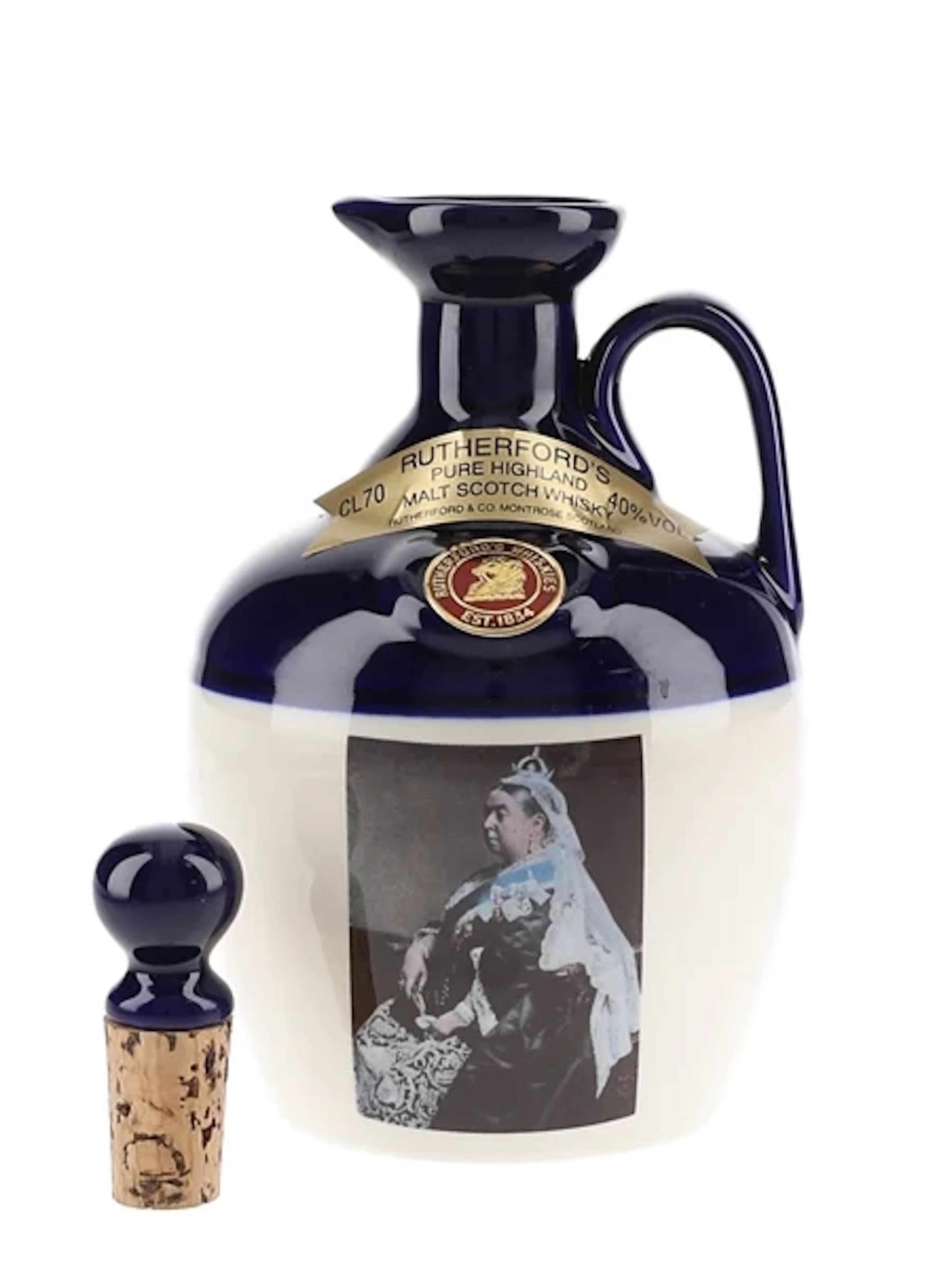 Rutherford's Ceramic Decanter 100th Anniversary of The Death of Queen