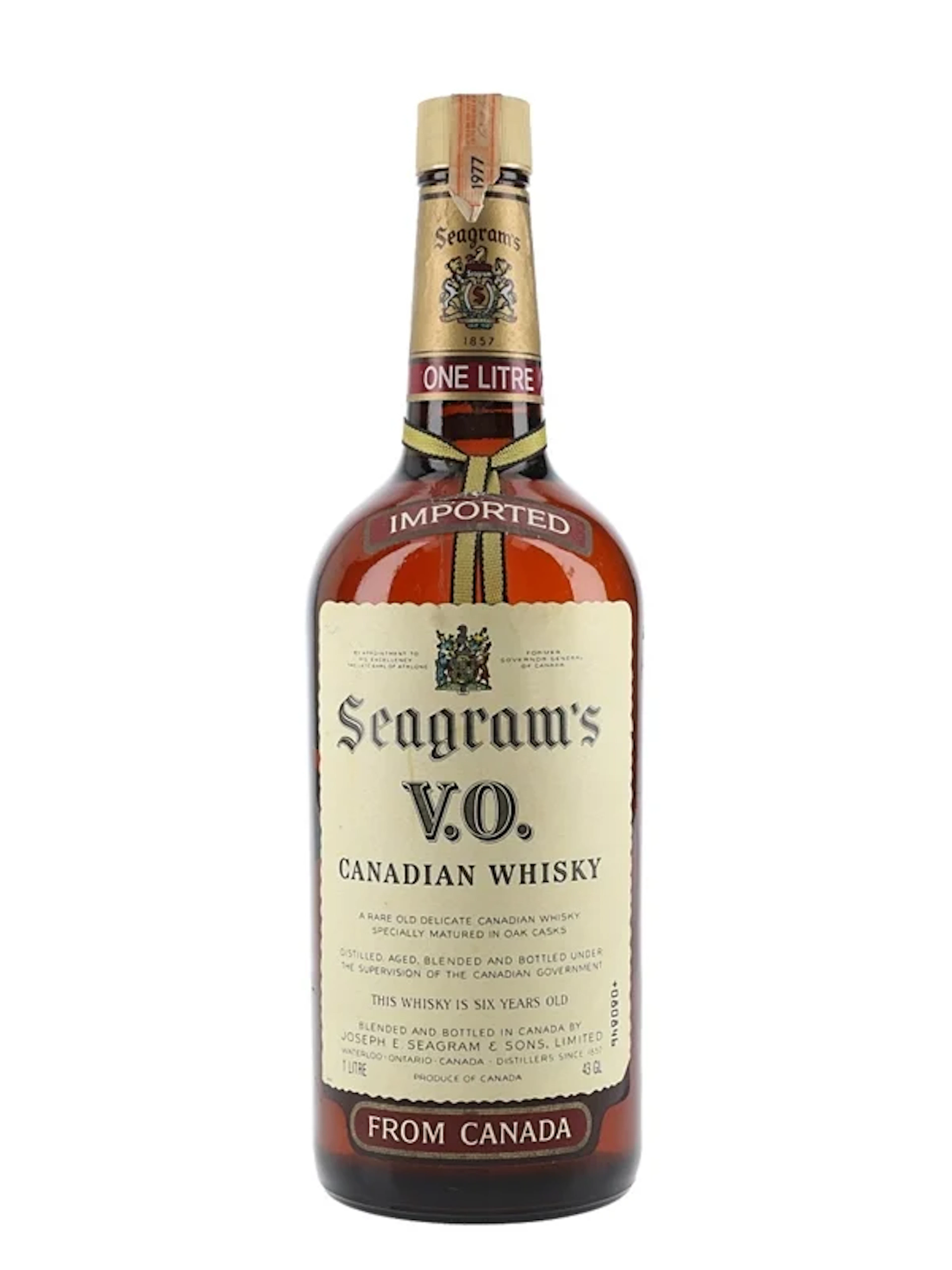 Seagram's VO 1977 6 Year Old Bottled 1980s 100cl / 43%