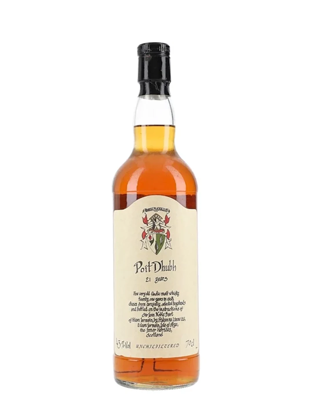 Poit Dhubh 21 Year Old Bottled 1990s - The Gaelic Pure Malt 70cl / 43%