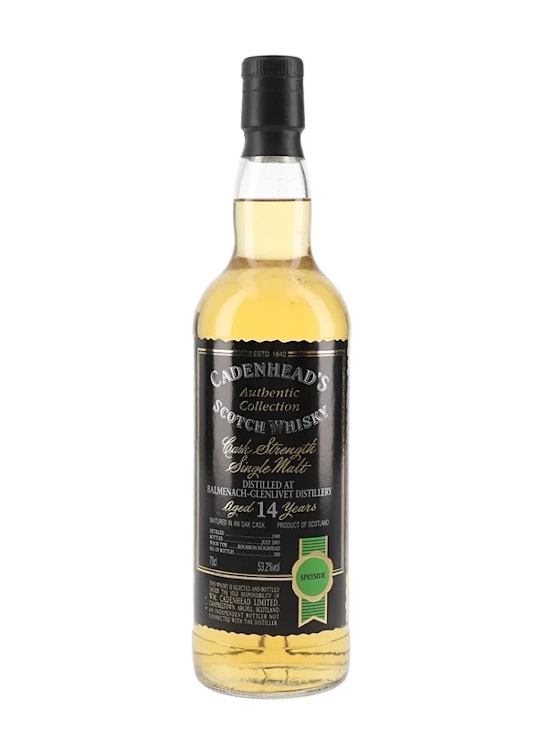 Balmenach Glenlivet 1989 14 Year Old Bottled 2003 - Cadenhead's 70cl / 53.2%