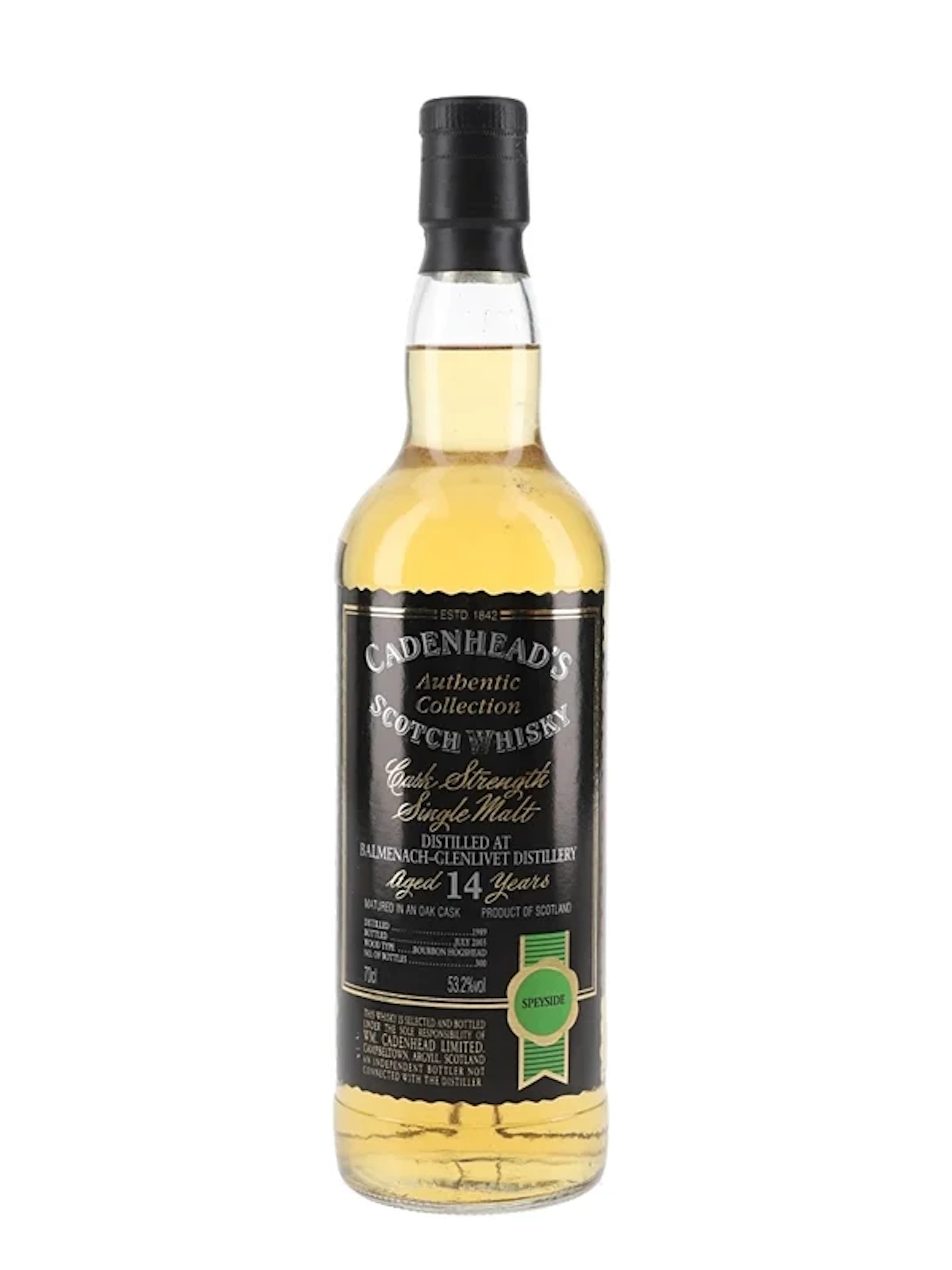 Balmenach Glenlivet 1989 14 Year Old Bottled 2003 - Cadenhead's 70cl / 53.2%