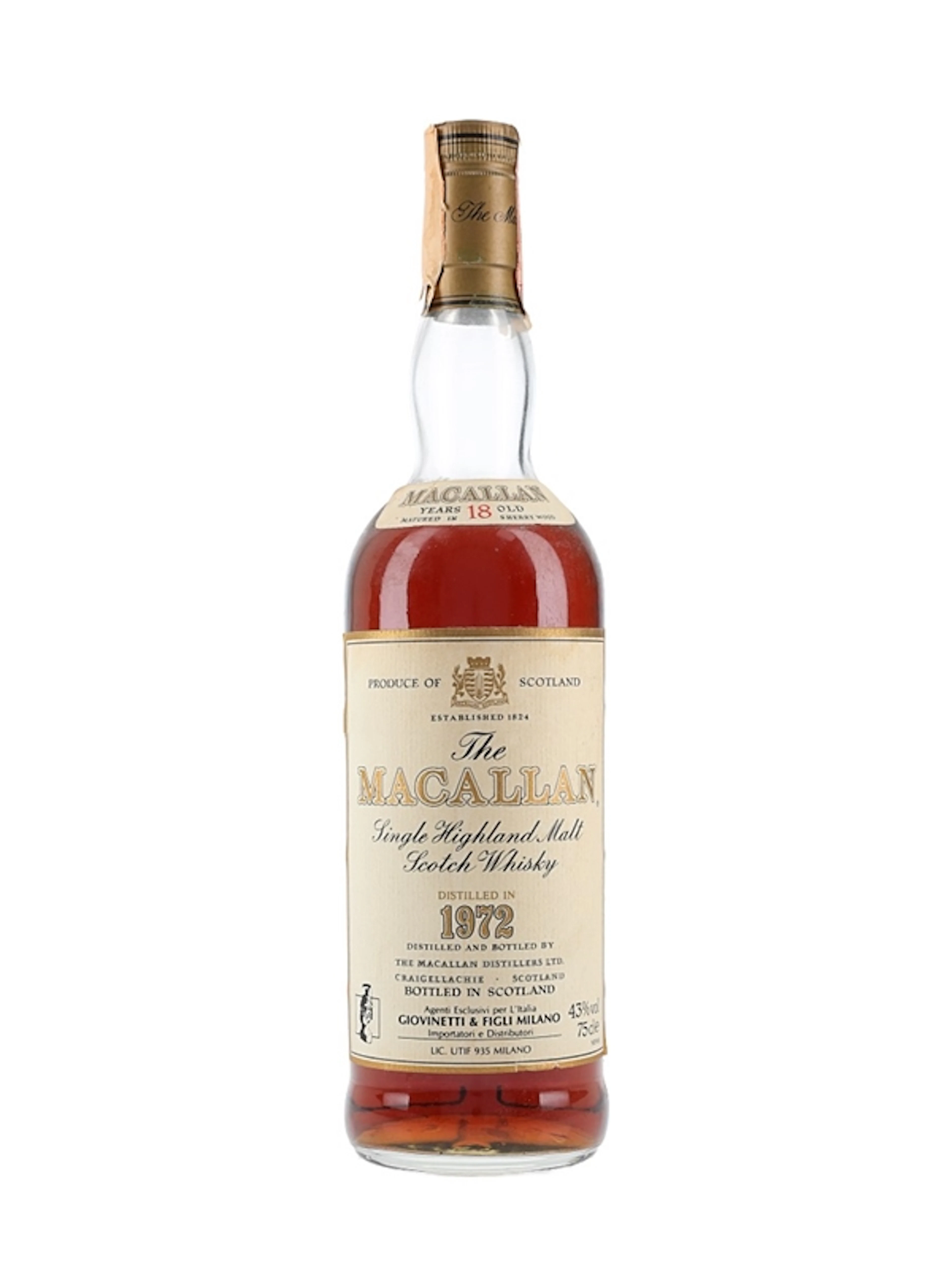 Macallan 1972 18 Year Old Bottled 1990s - Giovinetti 75cl / 43%
