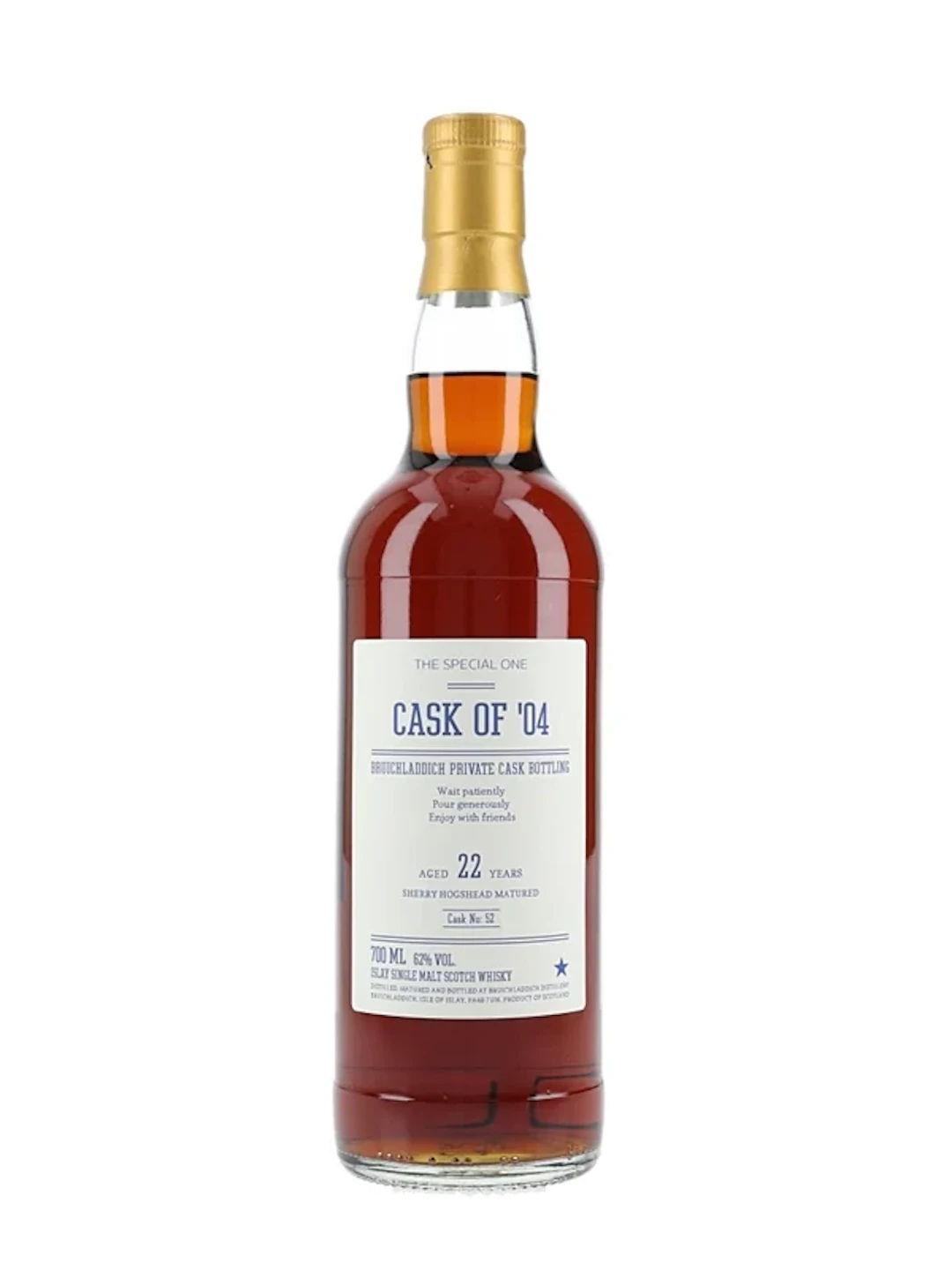 Bruichladdich 22 Year Old Cask 52 Private Cask Bottling 70cl / 62%