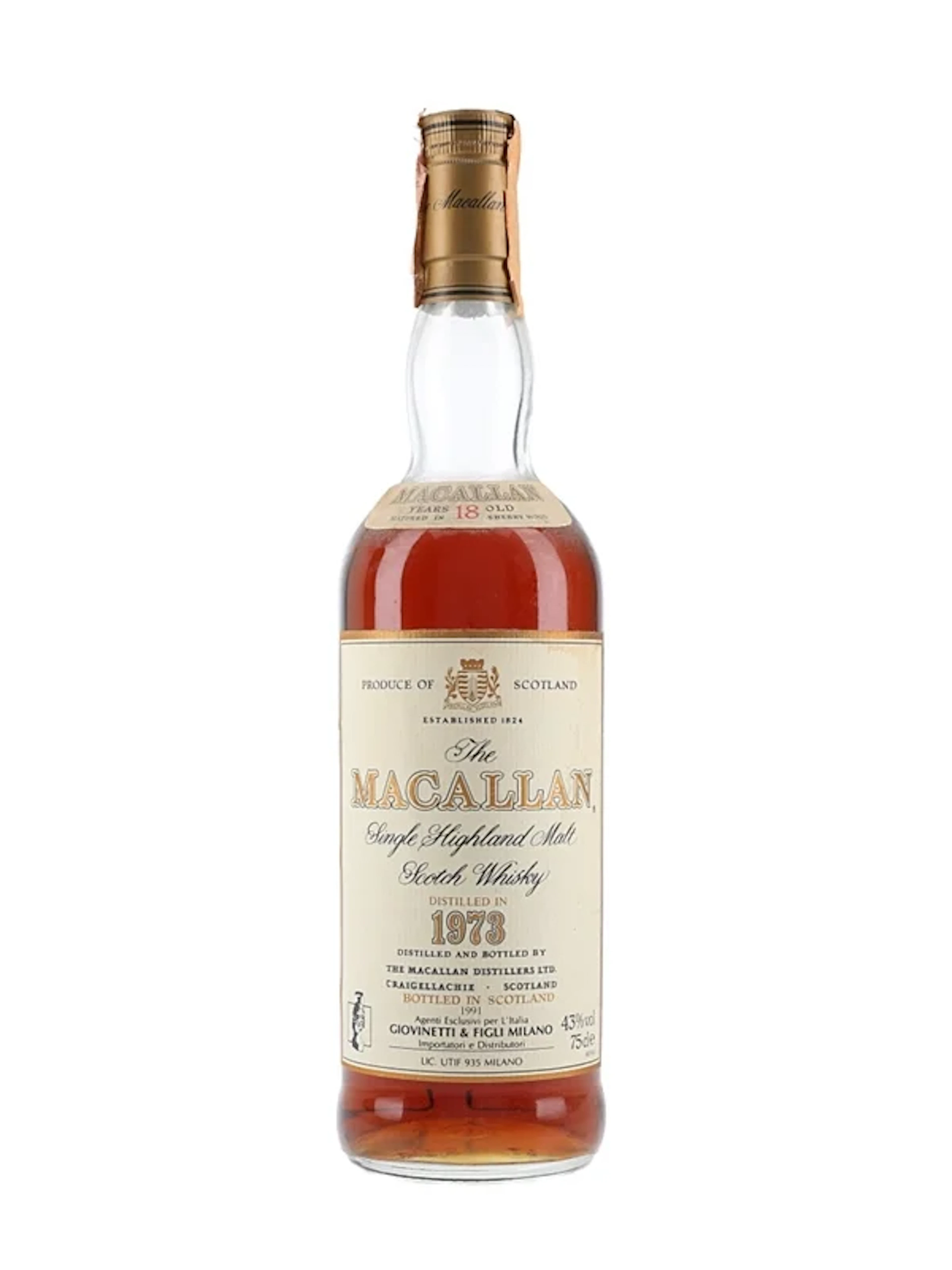 Macallan 1973 18 Year Old Bottled 1991 - Giovinetti 75cl / 43%
