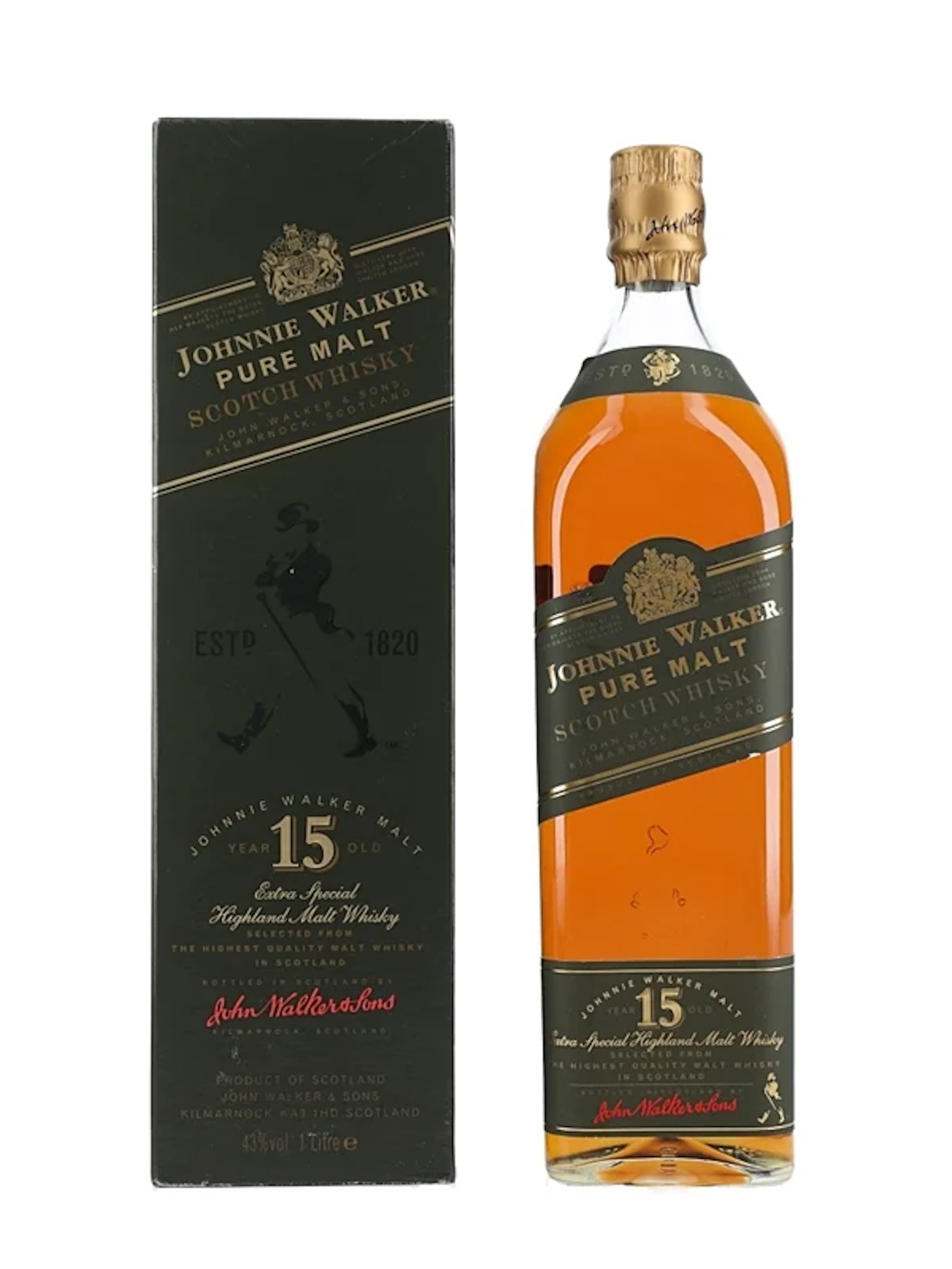 Johnnie Walker 15 Year Old Pure Malt Green Label Bottled 1990s 100cl / 43%