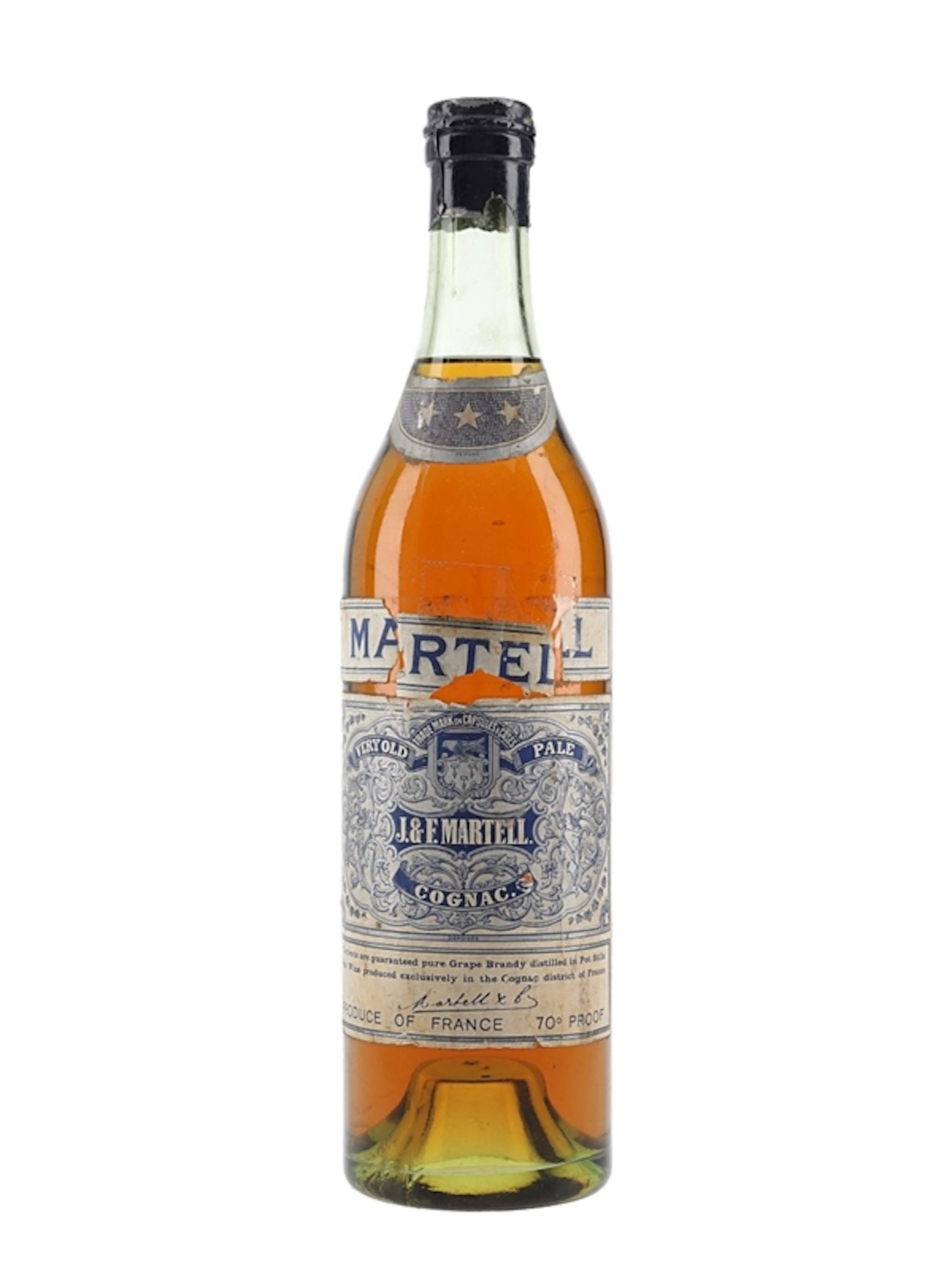 Martell 3 Star VOP Spring Cap Bottled 1950s 70cl / 40%