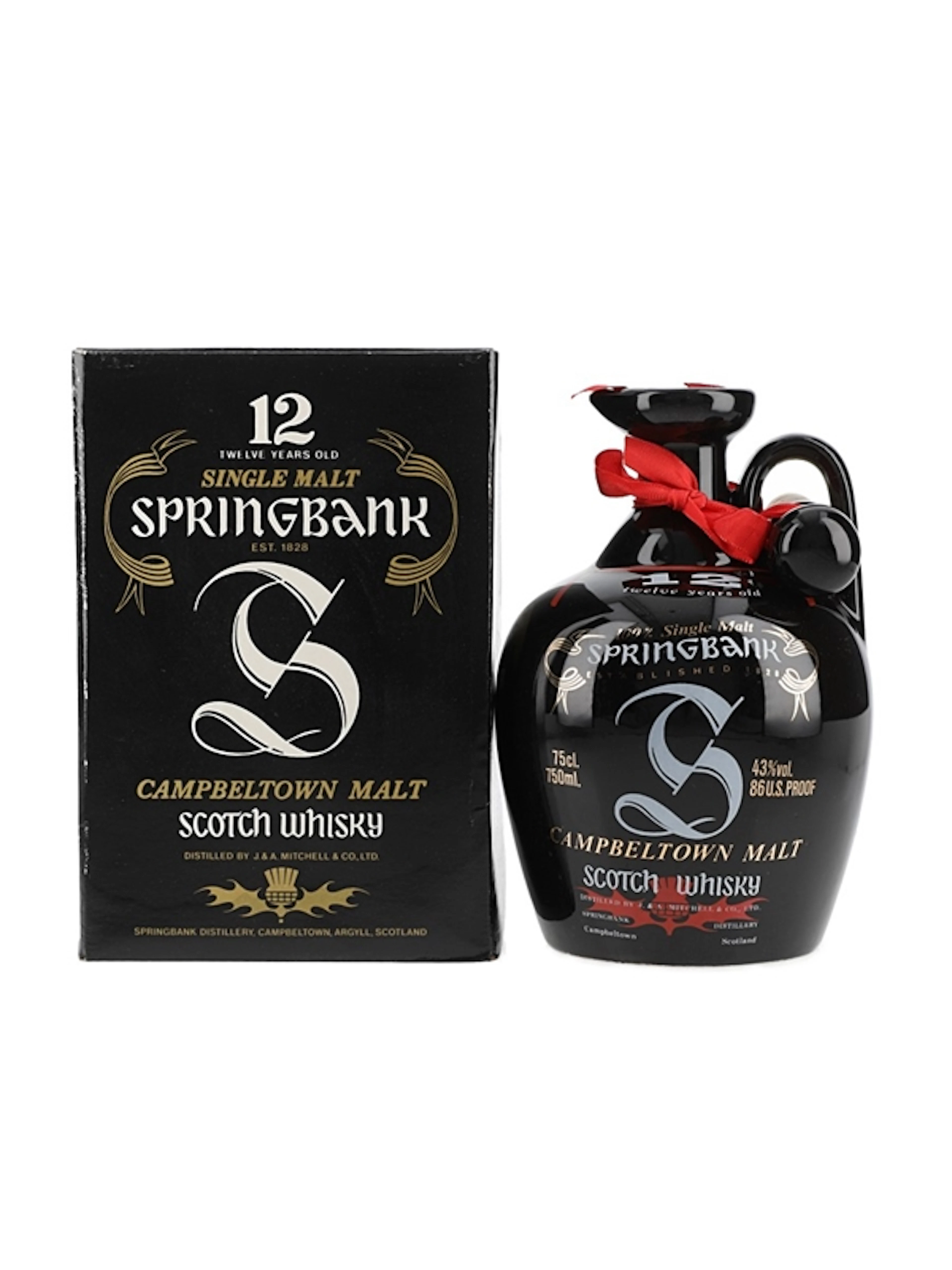 Springbank 12 Year Old Bottled 1980s - Ceramic Decanter 75cl / 43%