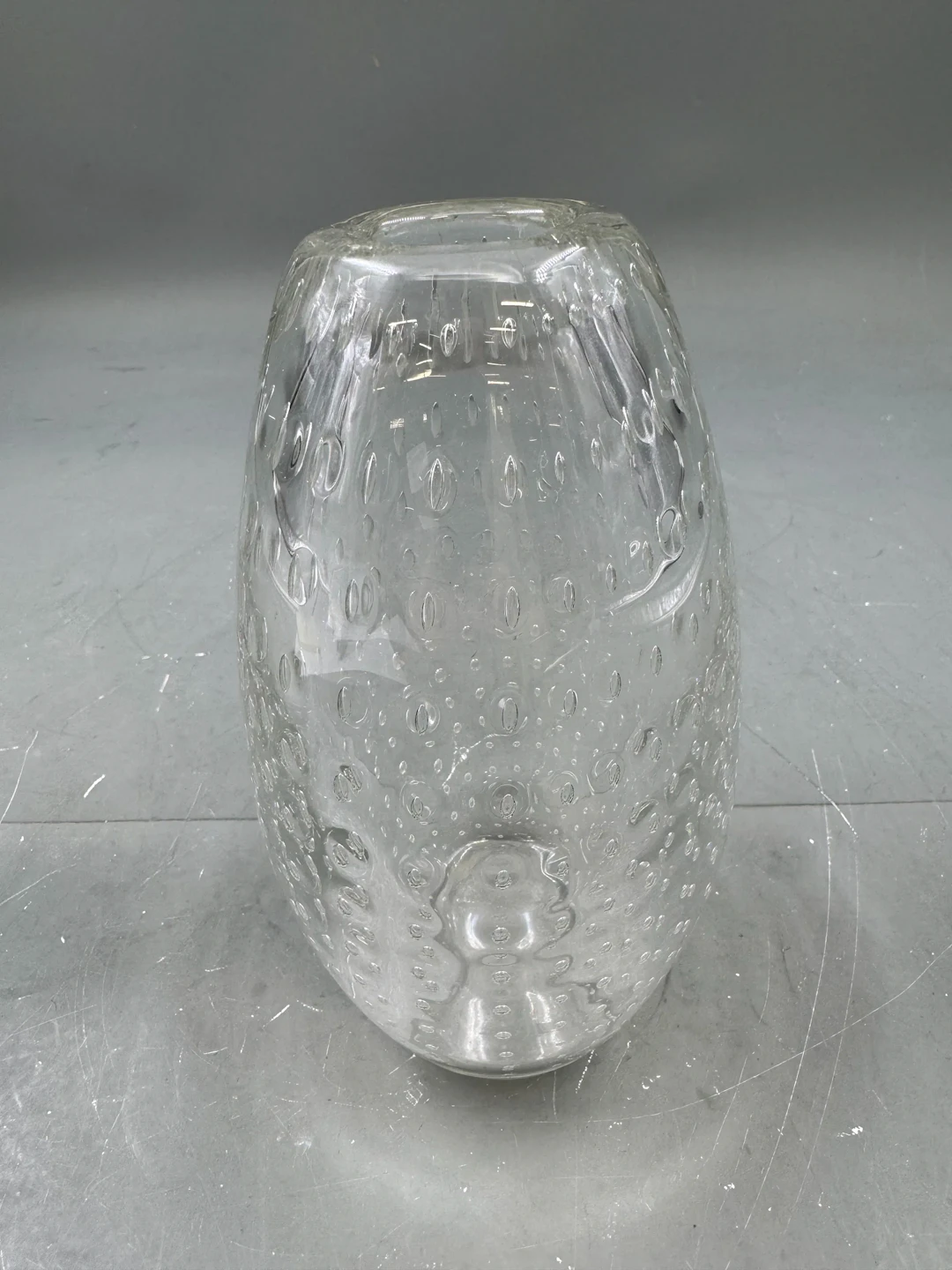Vintage boblevase i klart glass