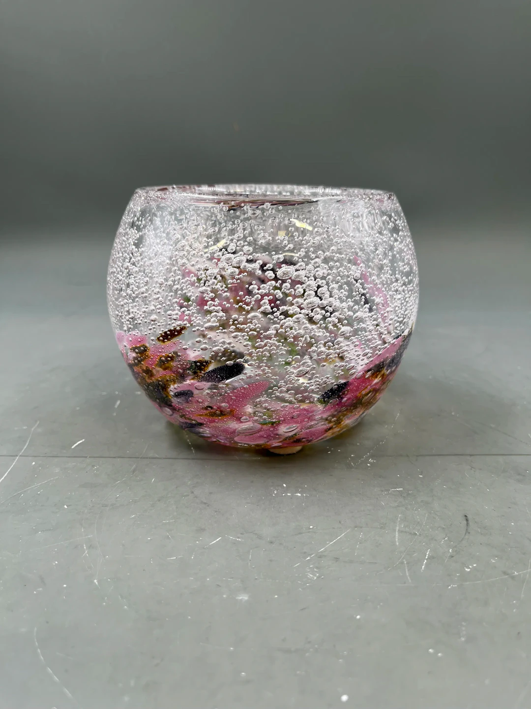 Hallingglass med bobler Kunstglassbolle