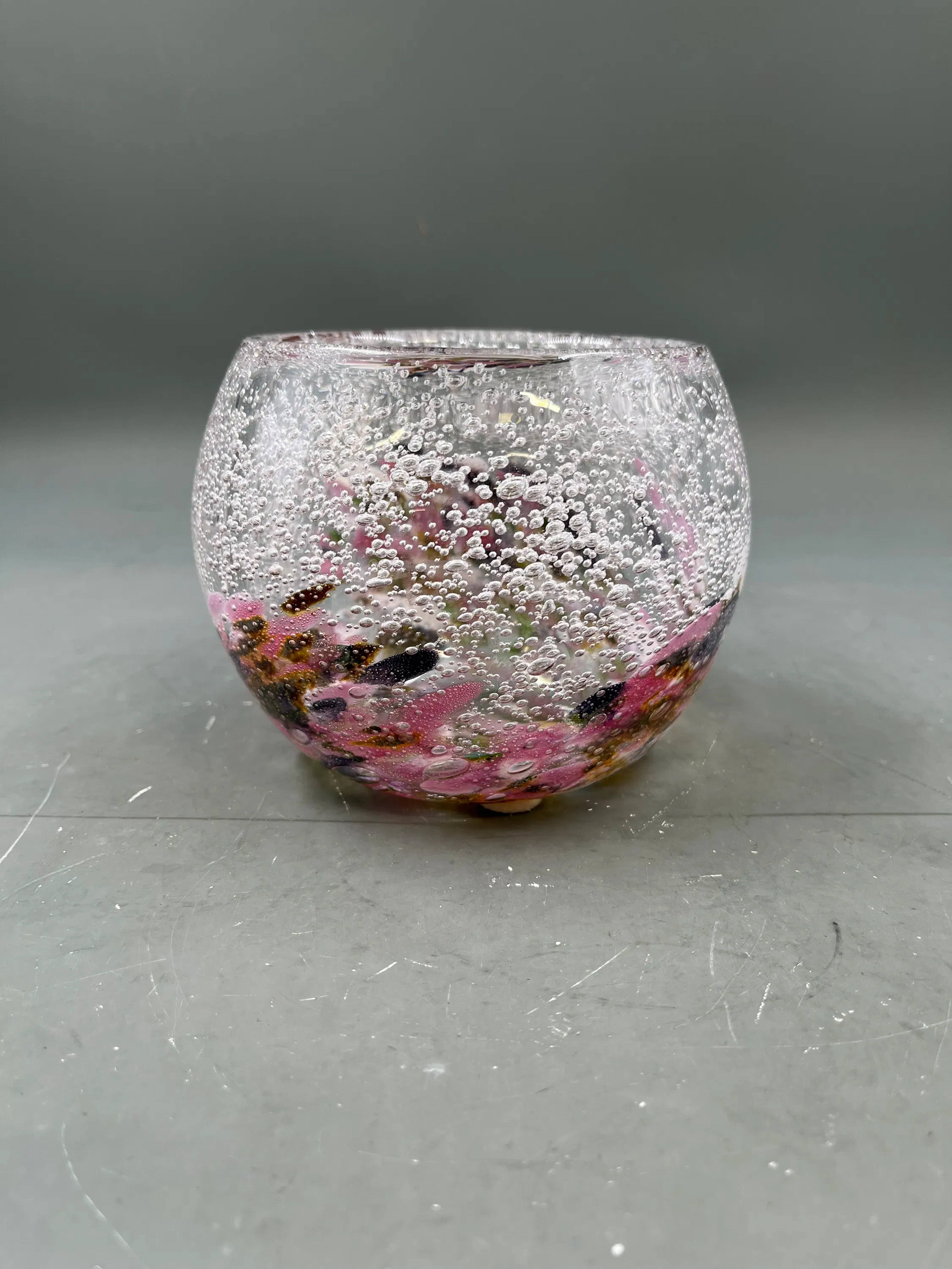 Hallingglass med bobler Kunstglassbolle