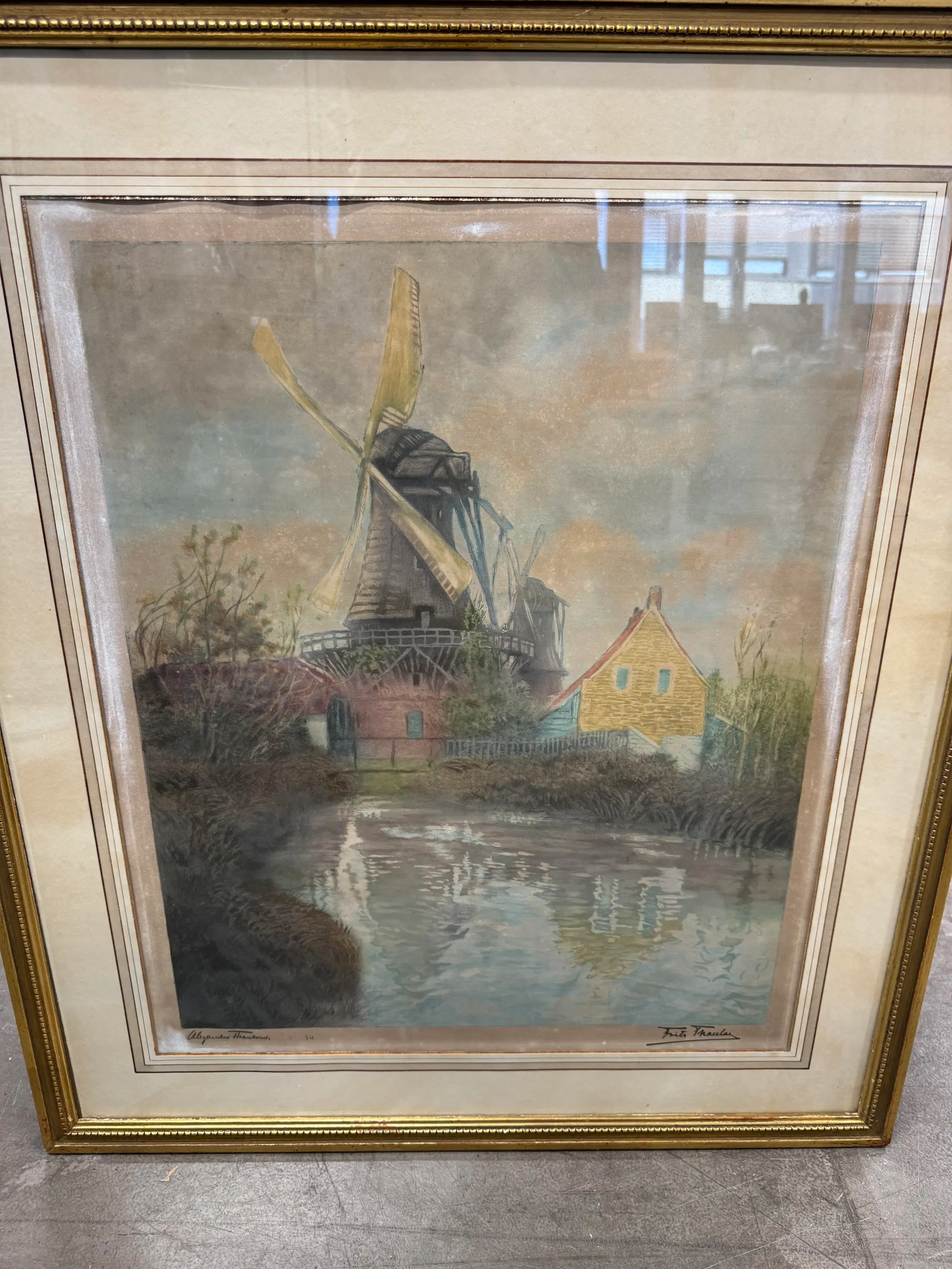 Frits Thaulow( 1847- 1906) F.Rad 58 v 47 cm i Møllen i Overschie