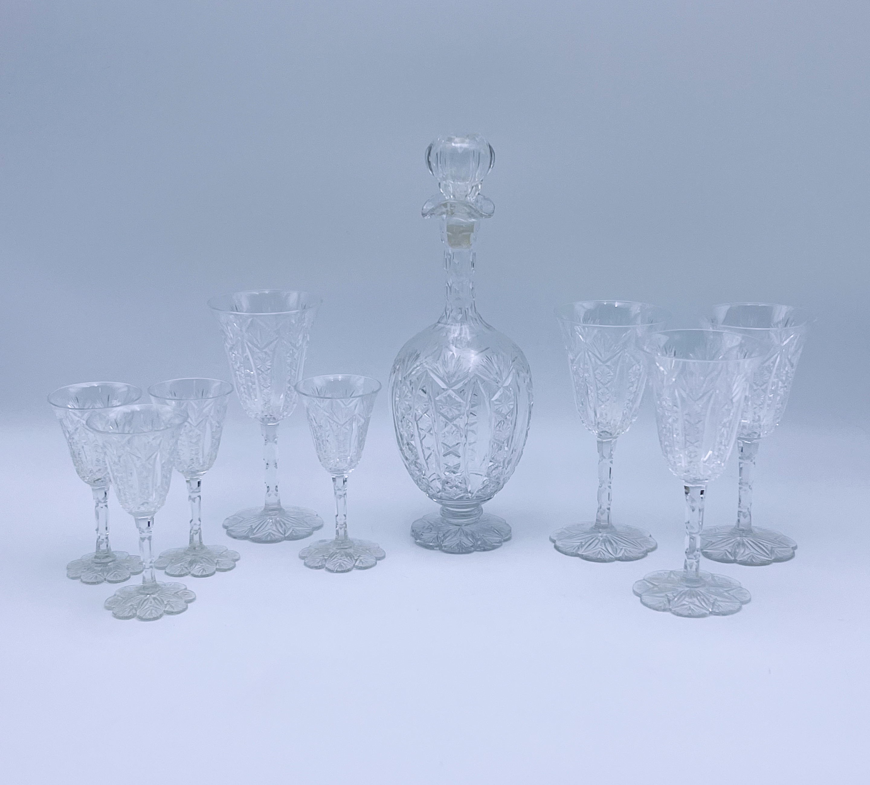Baccarat "Conde" Rikt Slepent Karaffel og Glass