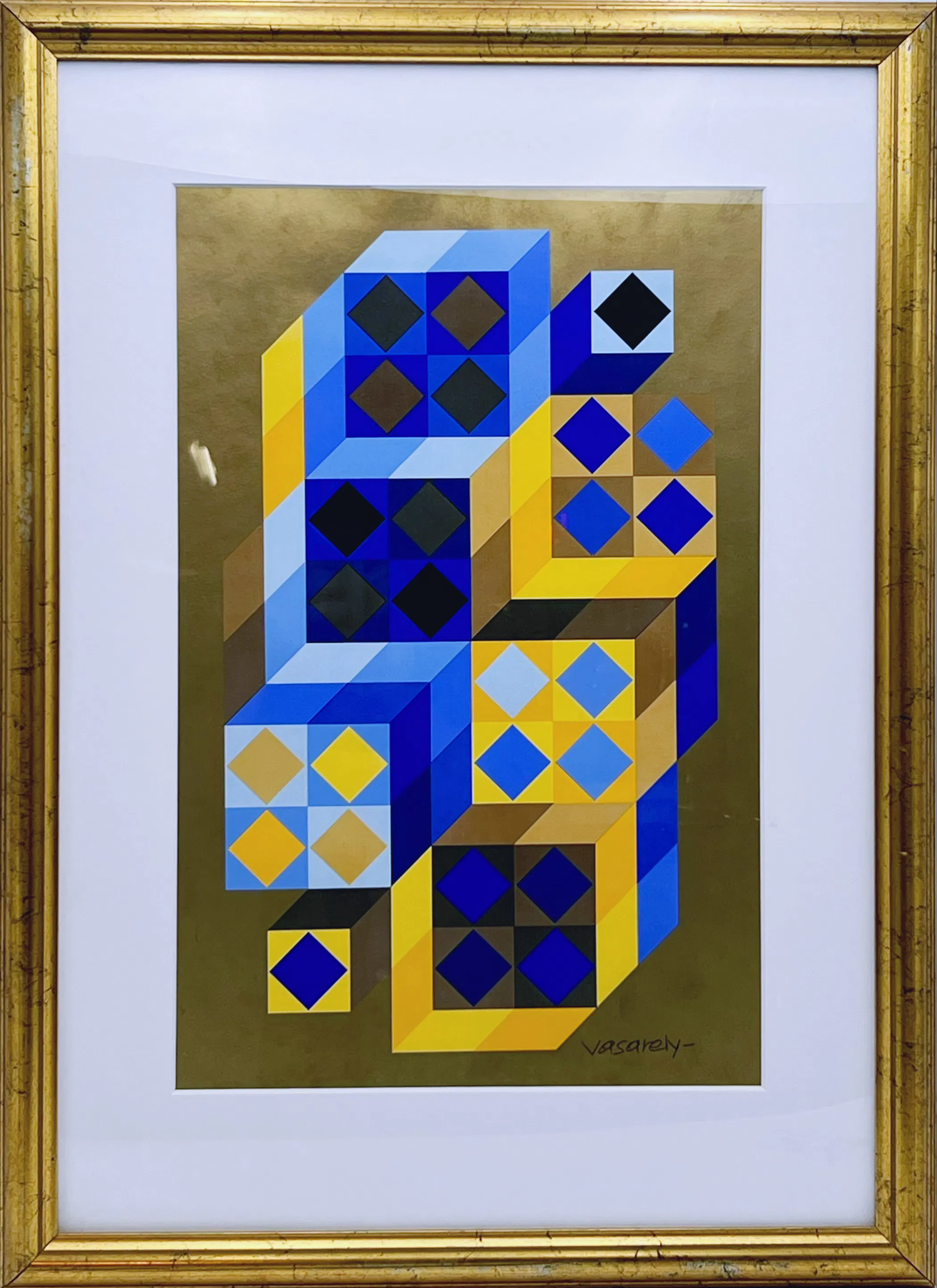 Victor Vasarely (1906-97) "Komposisjon / Tridim-Gordes"