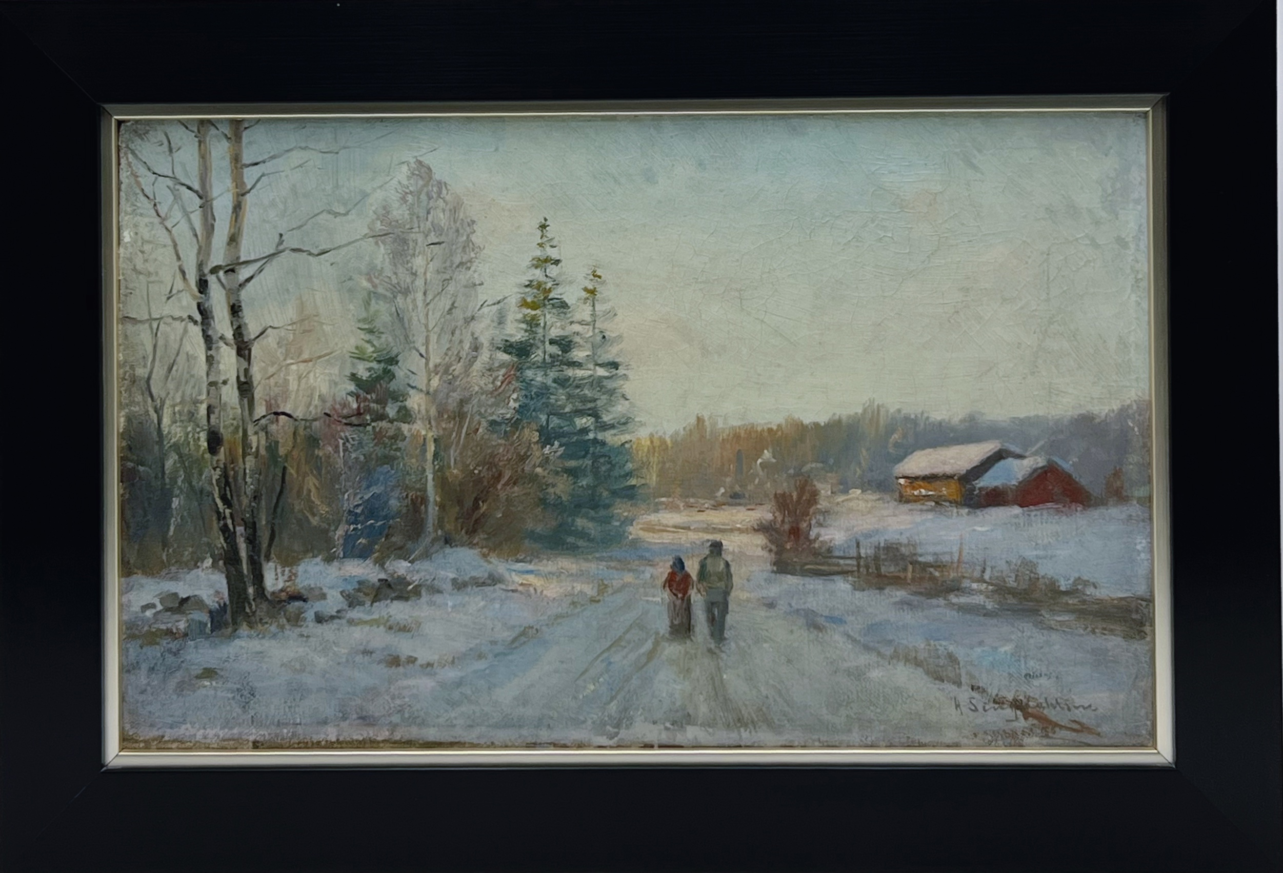 Andreas Singdahlsen(1855-1947) "Par i Vinterlandskap"