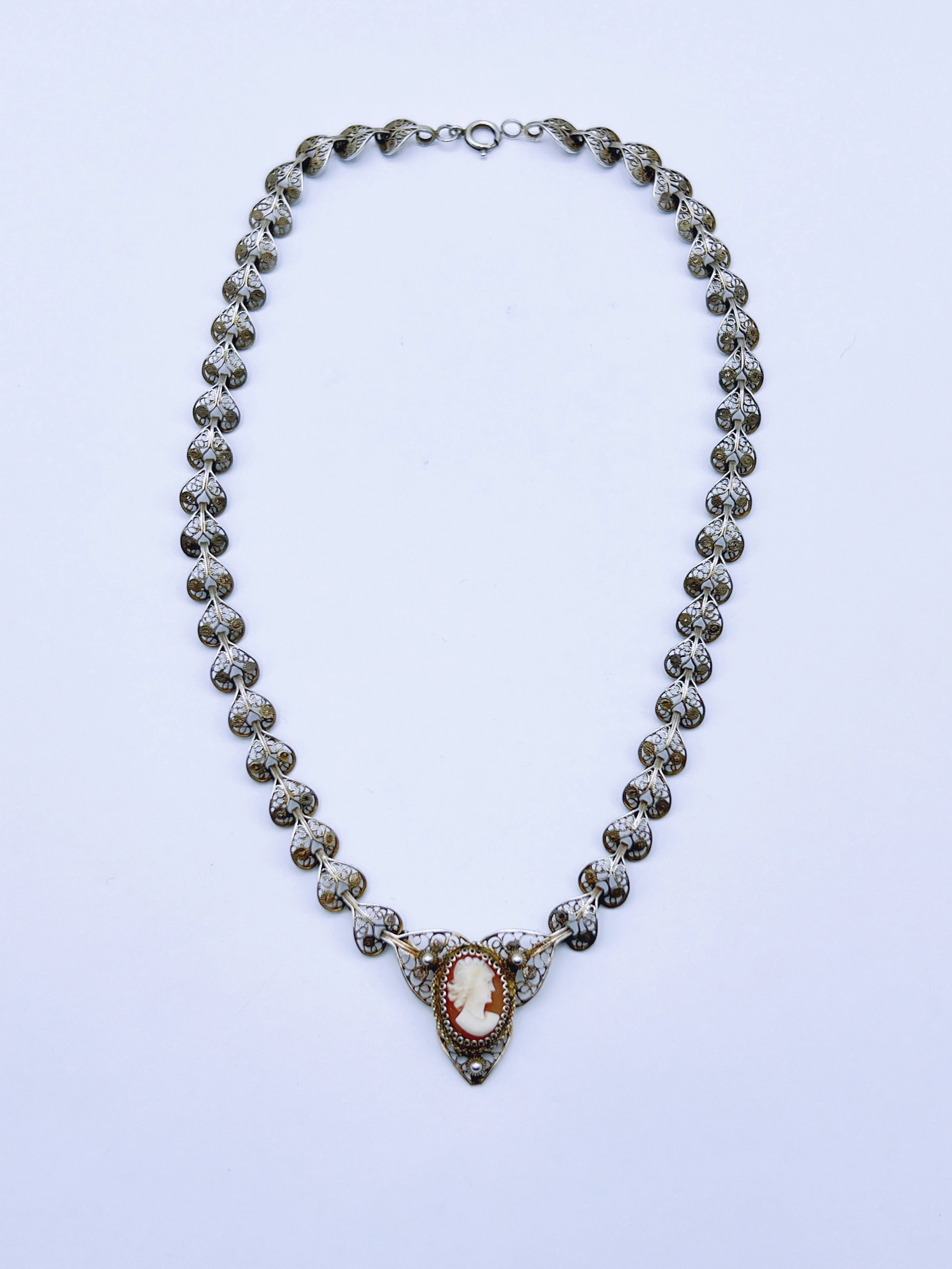Sølv Collier med Kame
