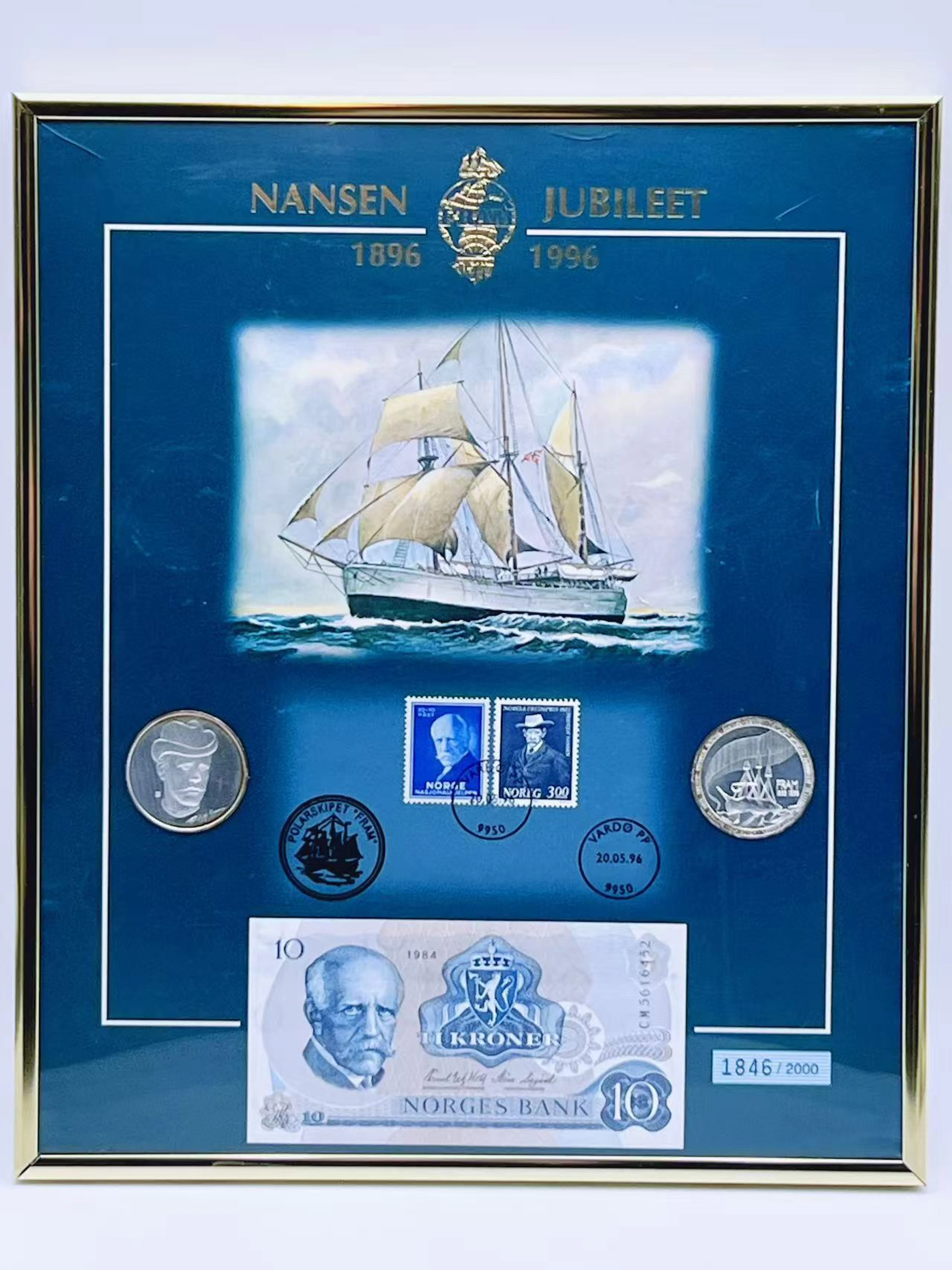 Minneplakett - Fridtjof Nansen og Nordpolekspedisjonen 1893-1896