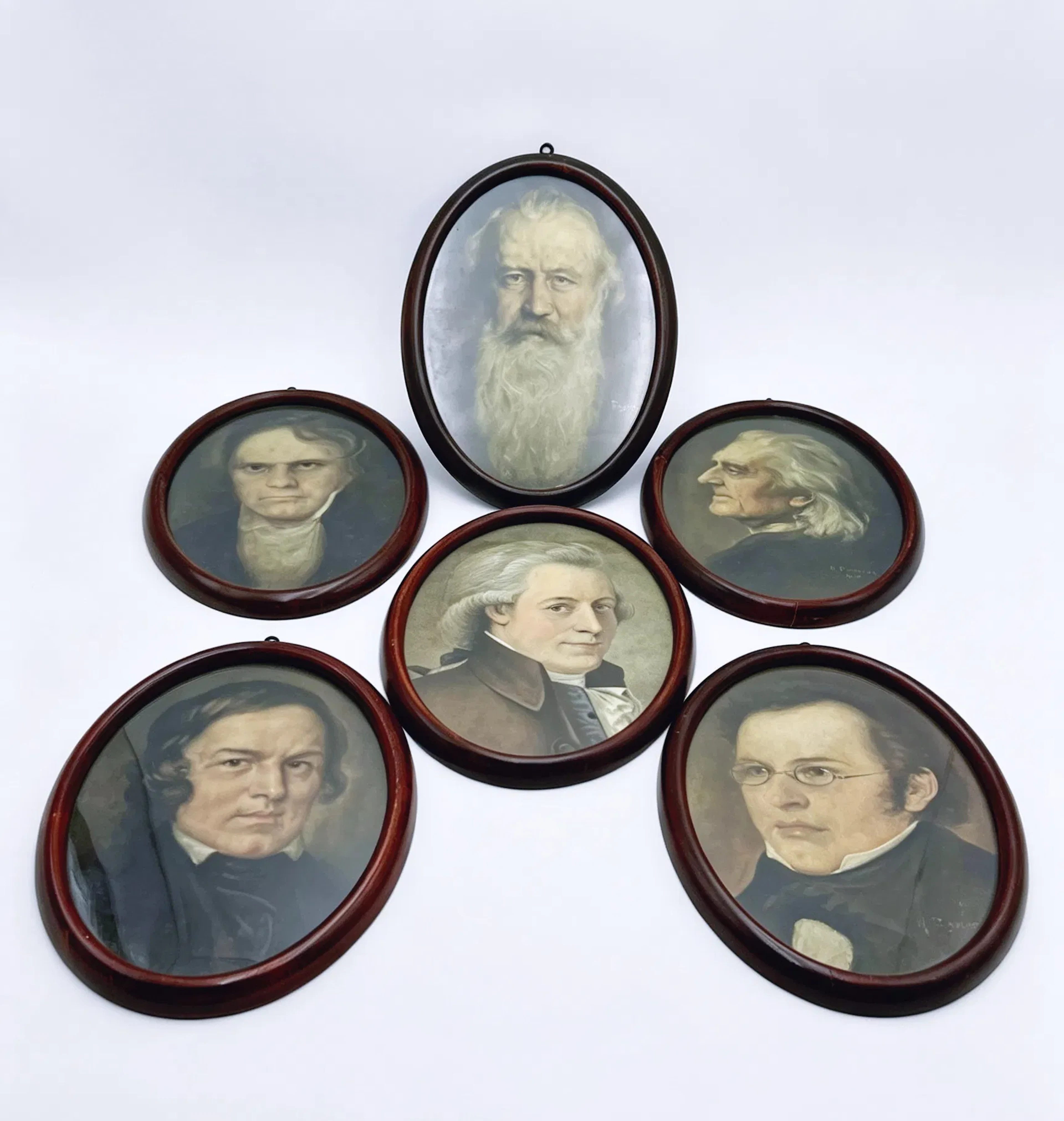 6 bilderammer i tre og glass