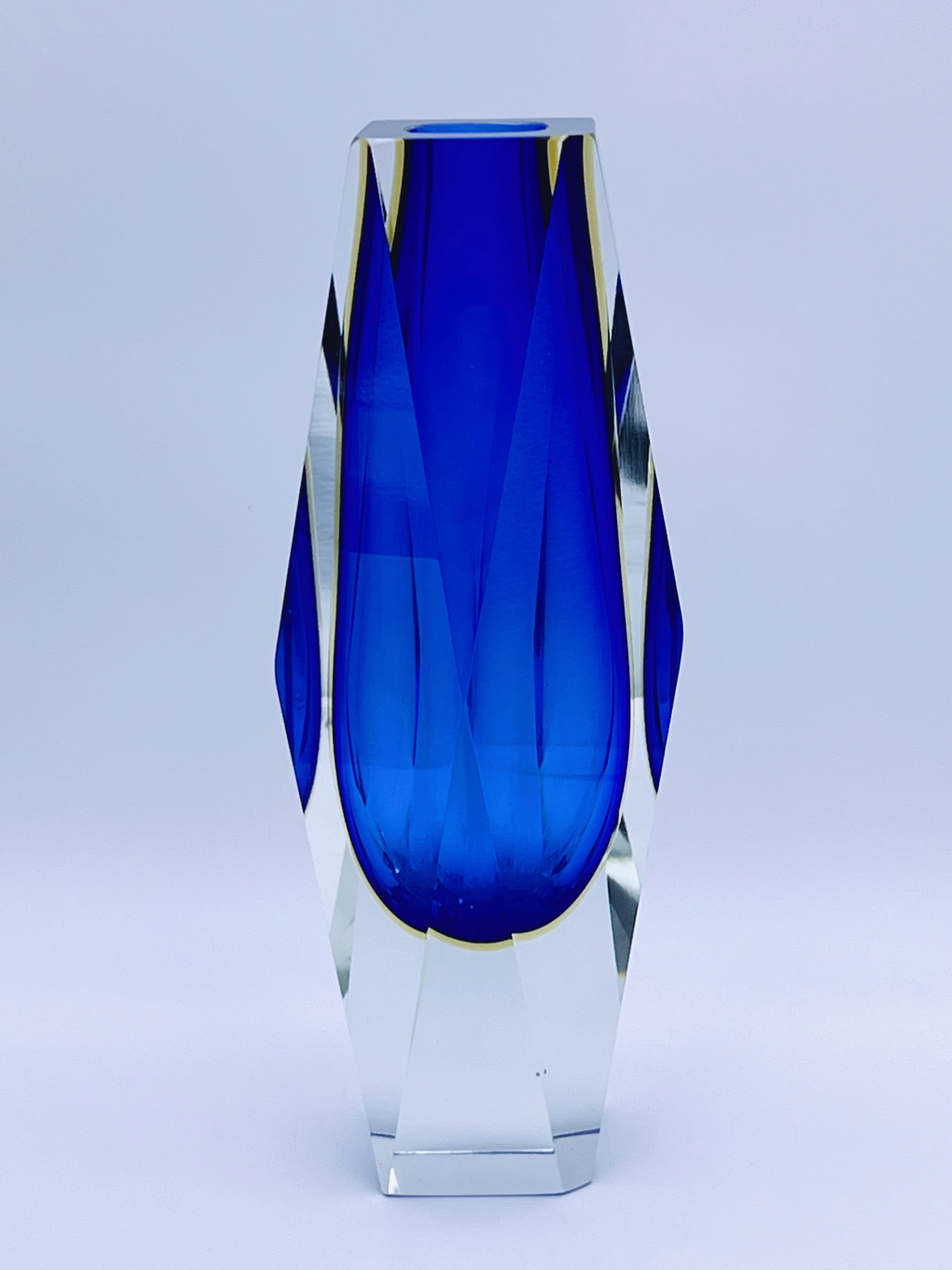 H.30cm Stor Flavio Poli Sommerso Murano krystallvase