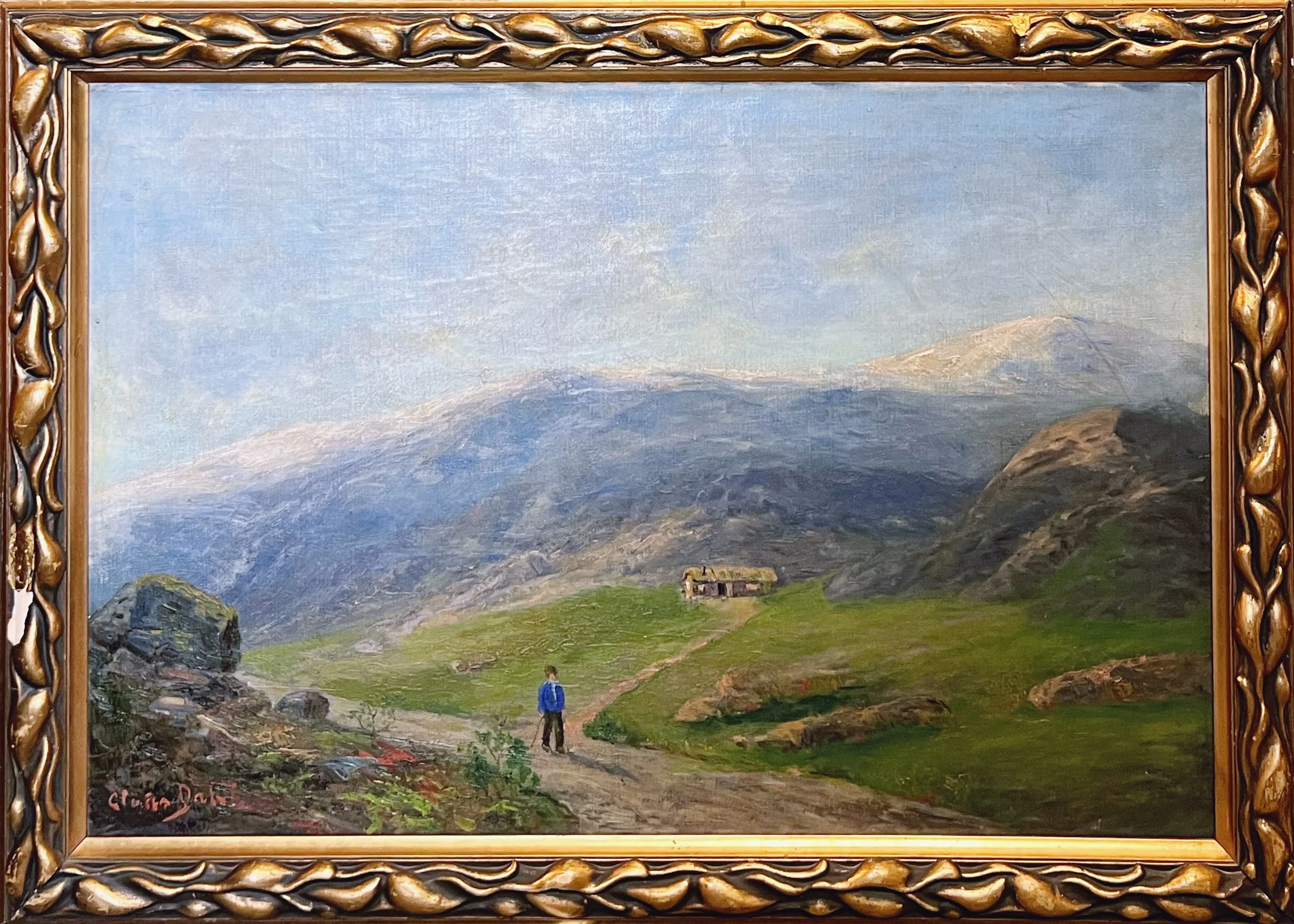 Claus Dahl "Fjellgård med folkeliv". OPL.