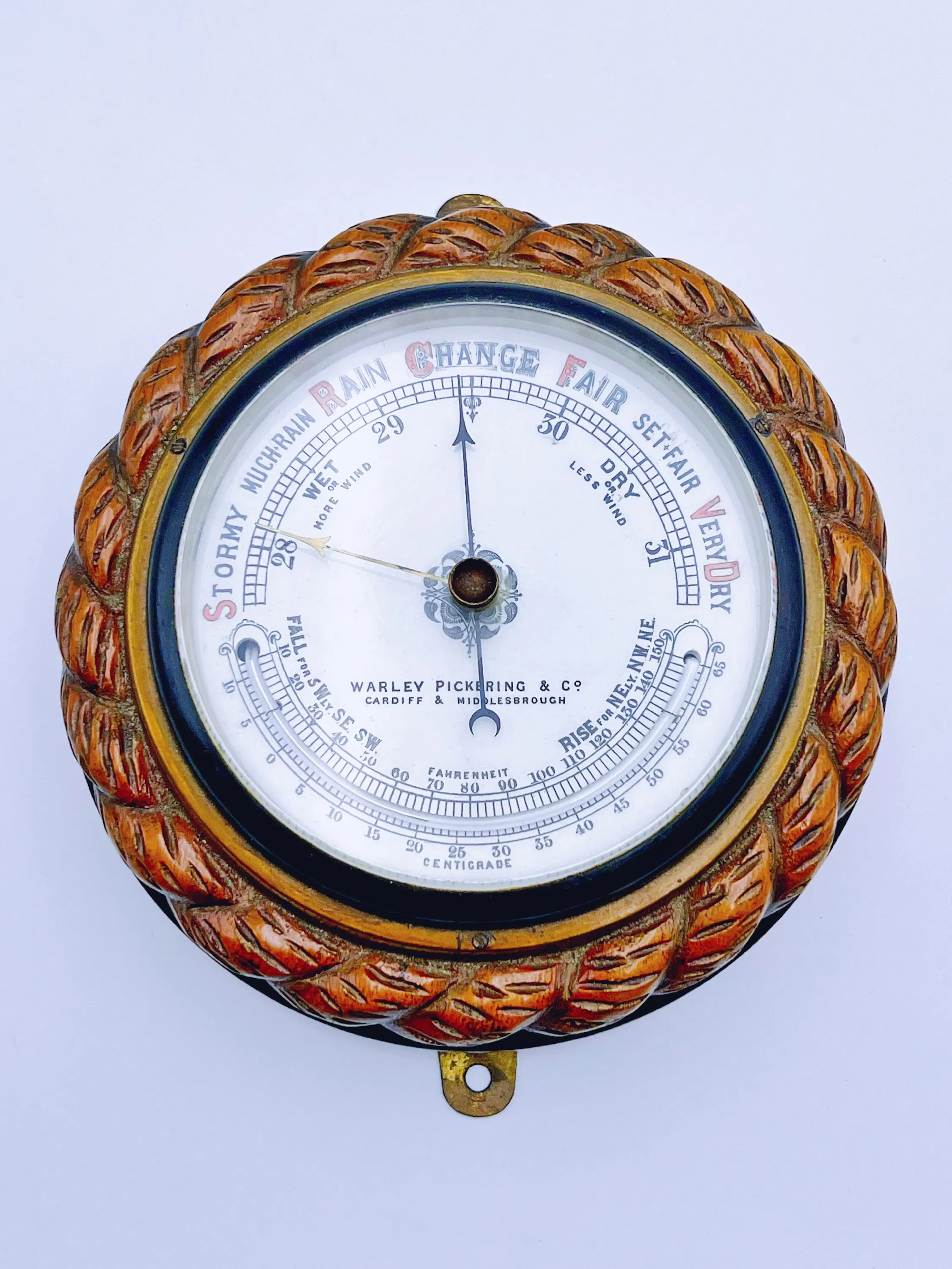 c.1930t Skipsbarometer og termometer