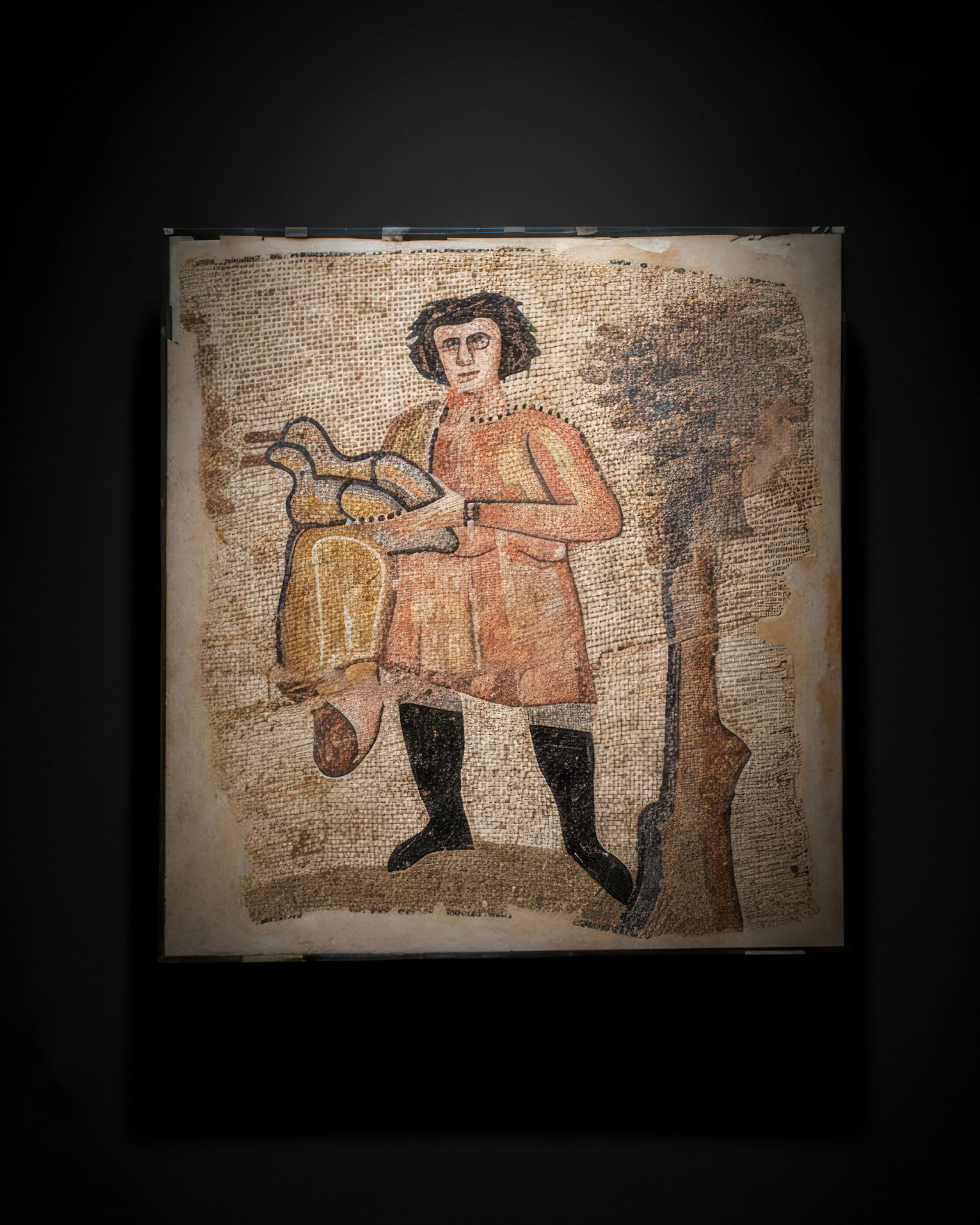 VERY LARGE LATE ROMAN MOSAIC PANEL WITH A BUCOLIC SCENE (WITH AUSTRIAN