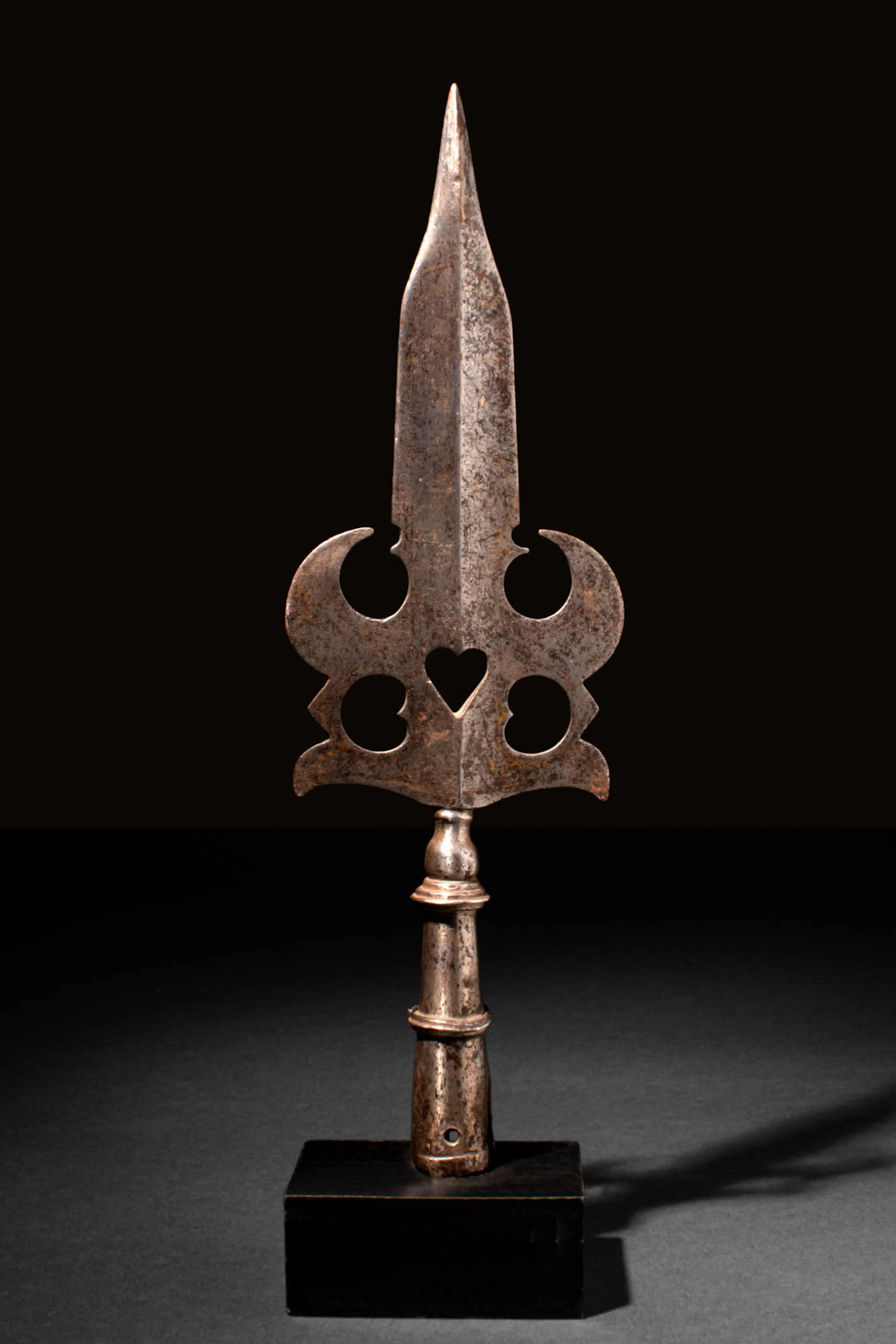 INDIAN STEEL CEREMONIAL SPEARHEAD