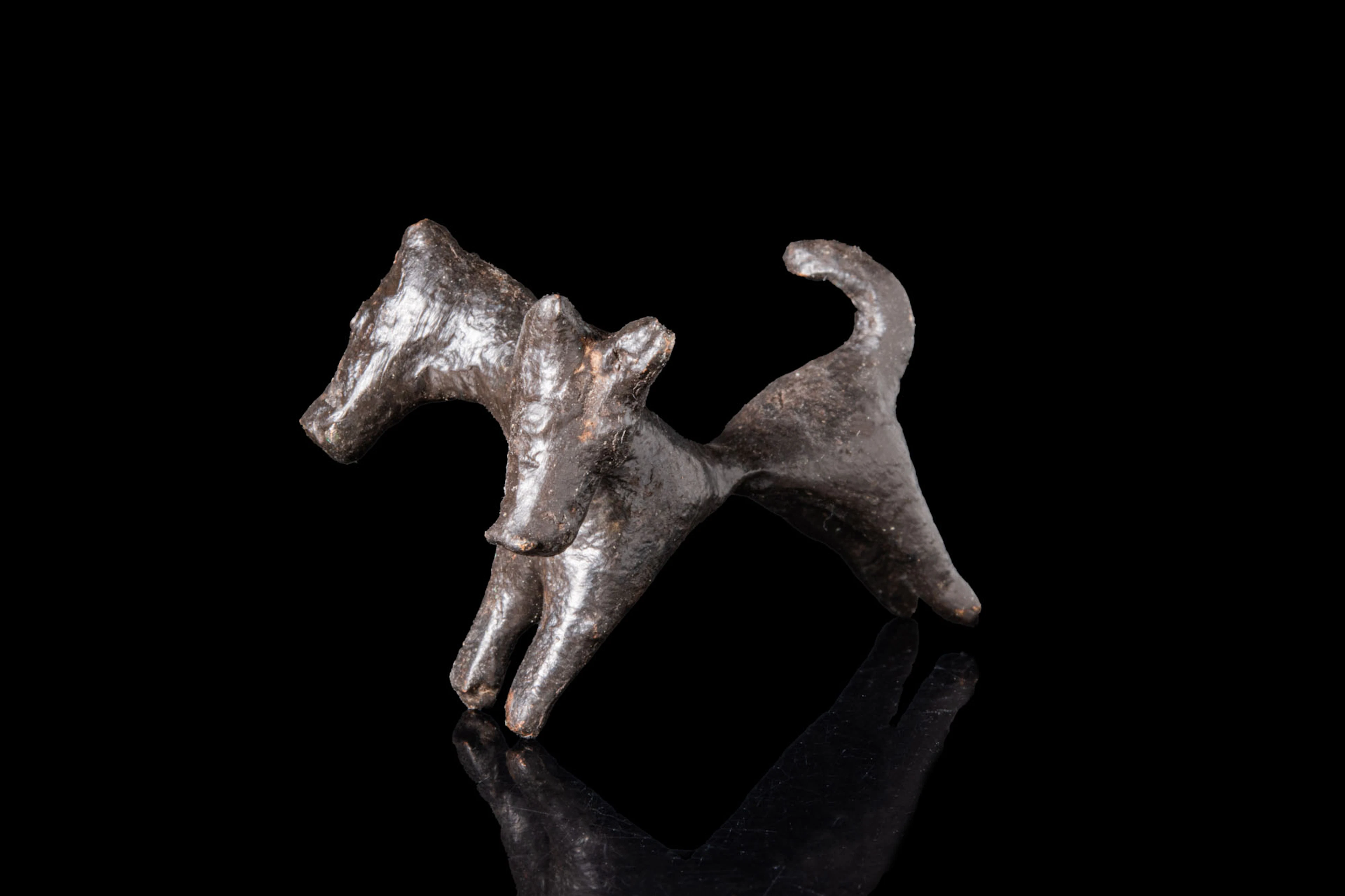 GREEK BRONZE GEOMETRIC FIGURINE OF CERBERUS
