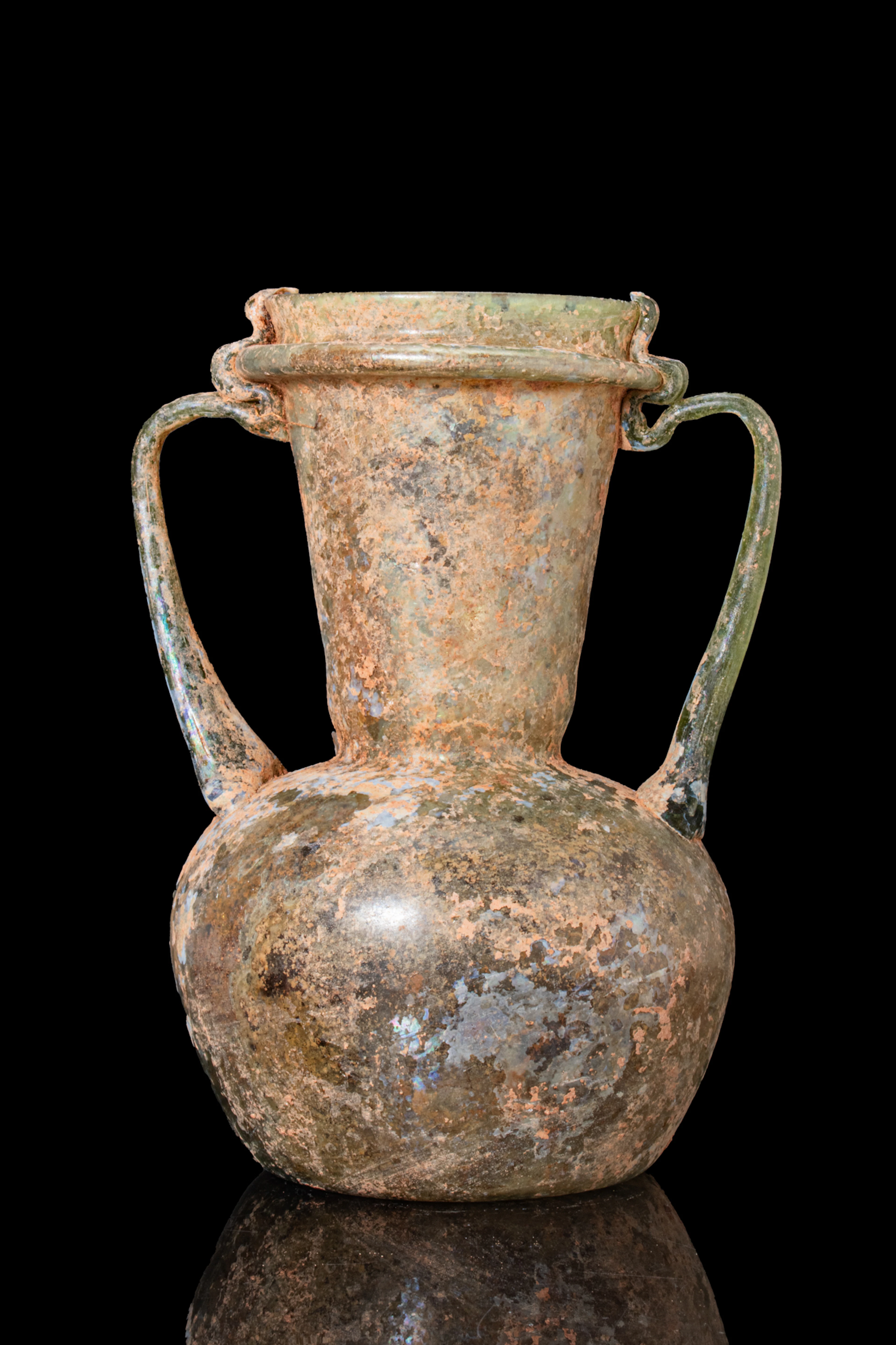 LATE ROMAN GLASS AMPHORISKOS