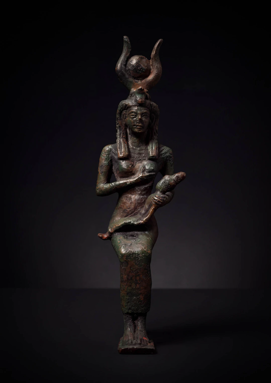 EGYPTIAN BRONZE ISIS LACTANS FIGURINE