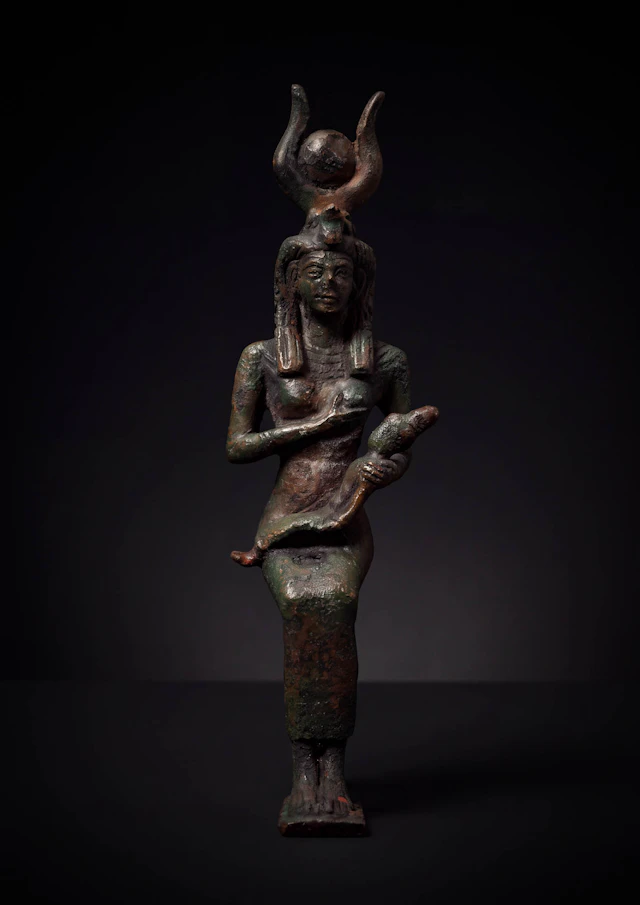 EGYPTIAN BRONZE ISIS LACTANS FIGURINE