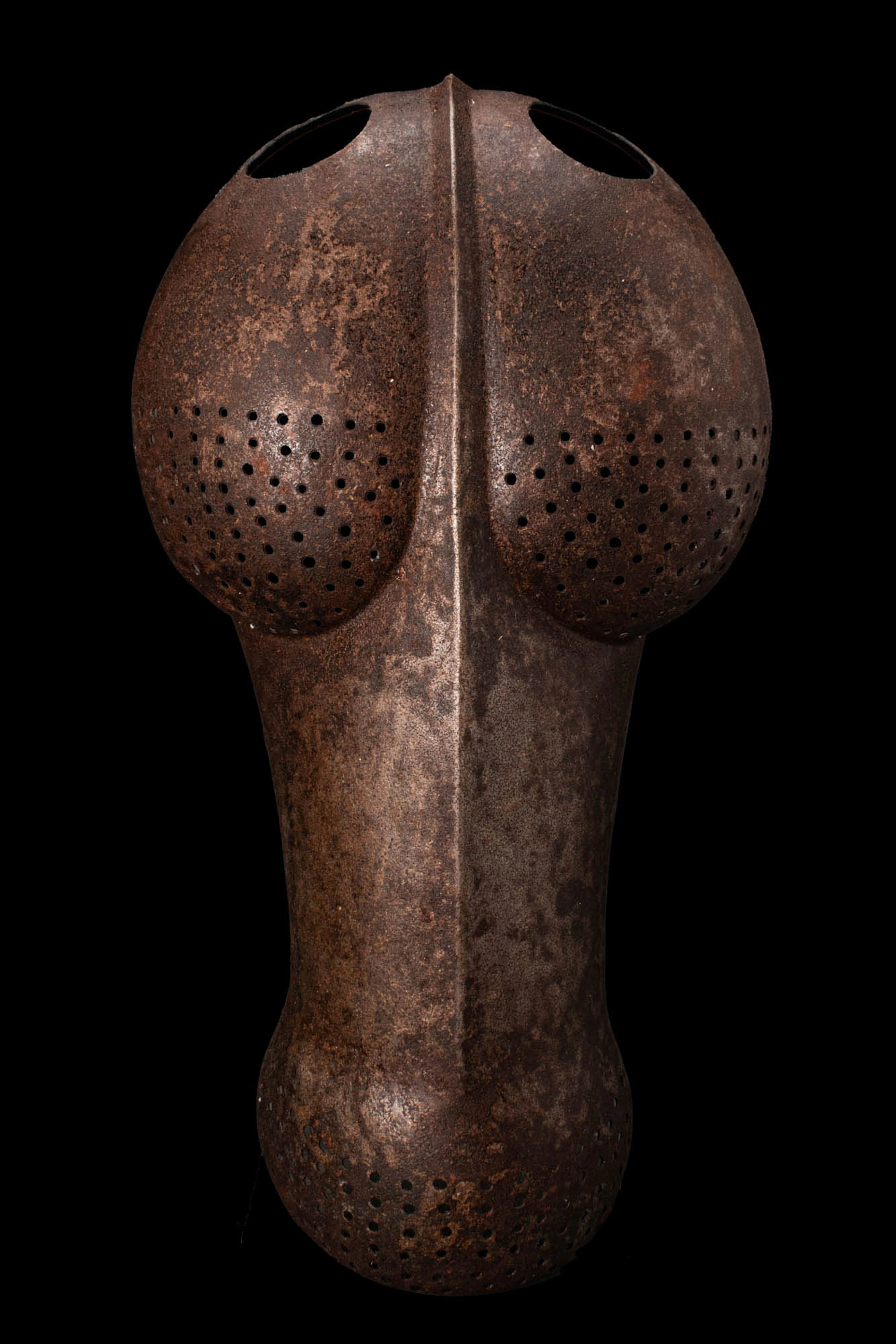 RARE MUGHAL RIVETED STEEL CHAMFRON