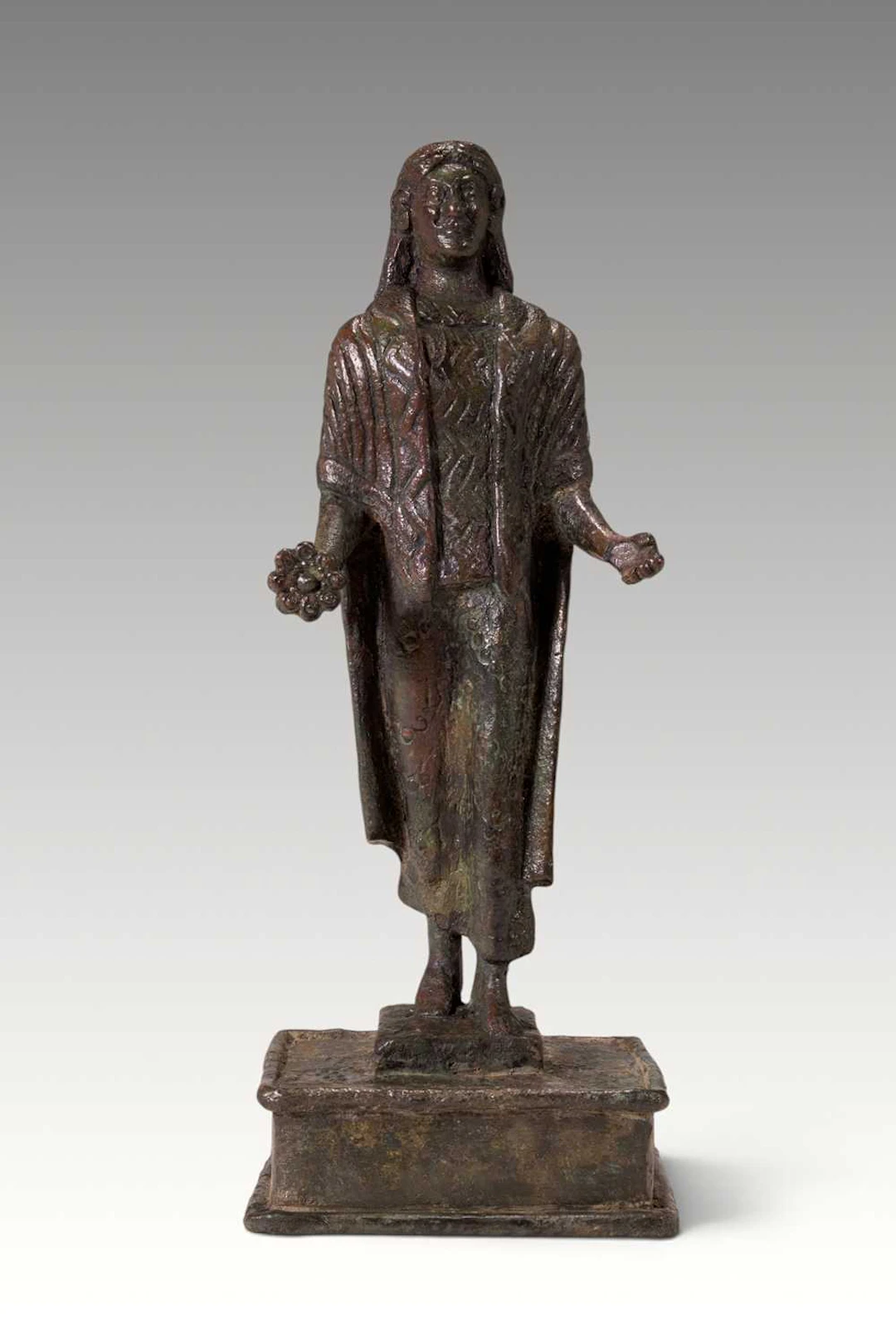 ETRUSCAN BRONZE FIGURE OF A FEMALE VOTARY