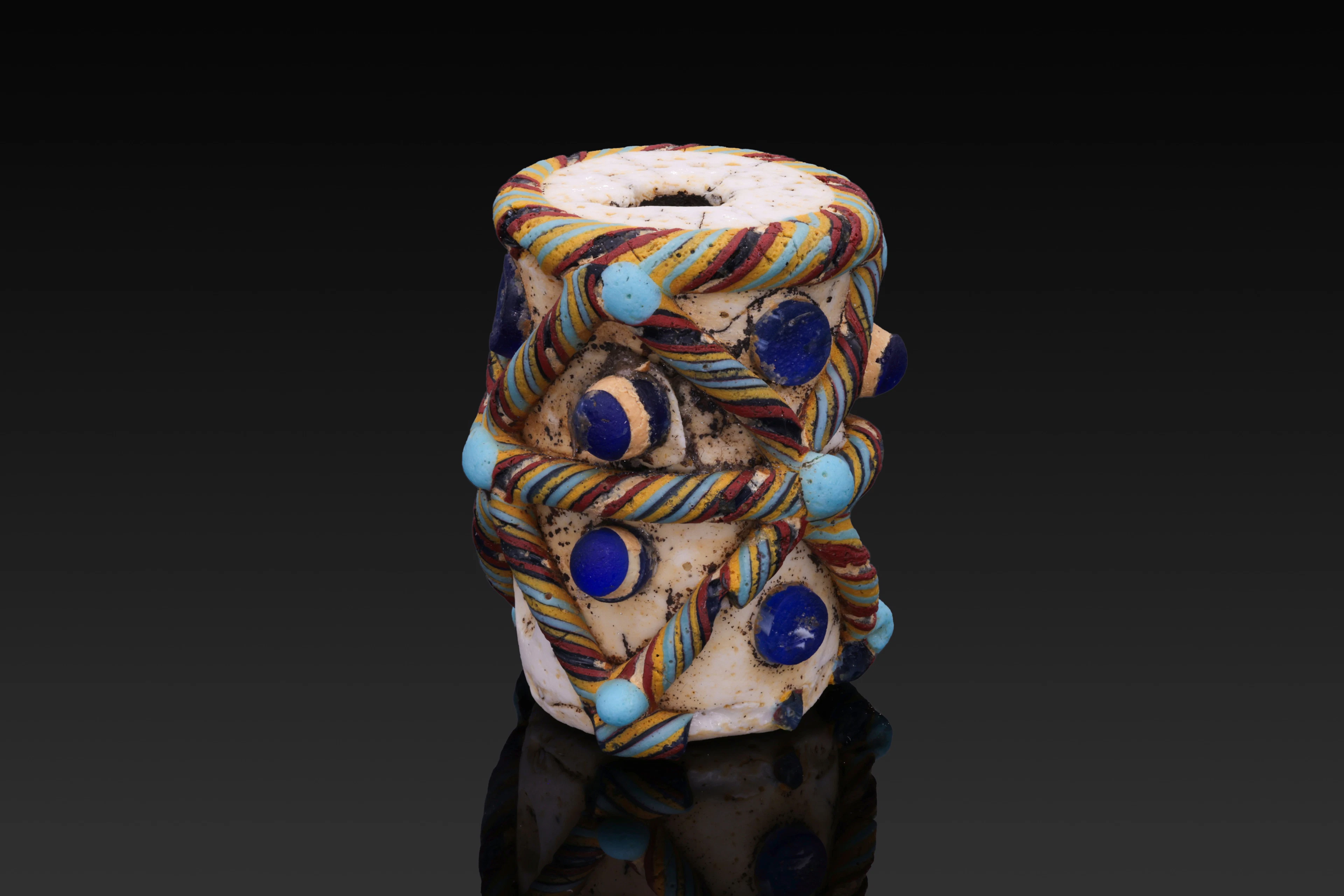 STUNNING PHOENICIAN POLYCHROME LARGE BEAD