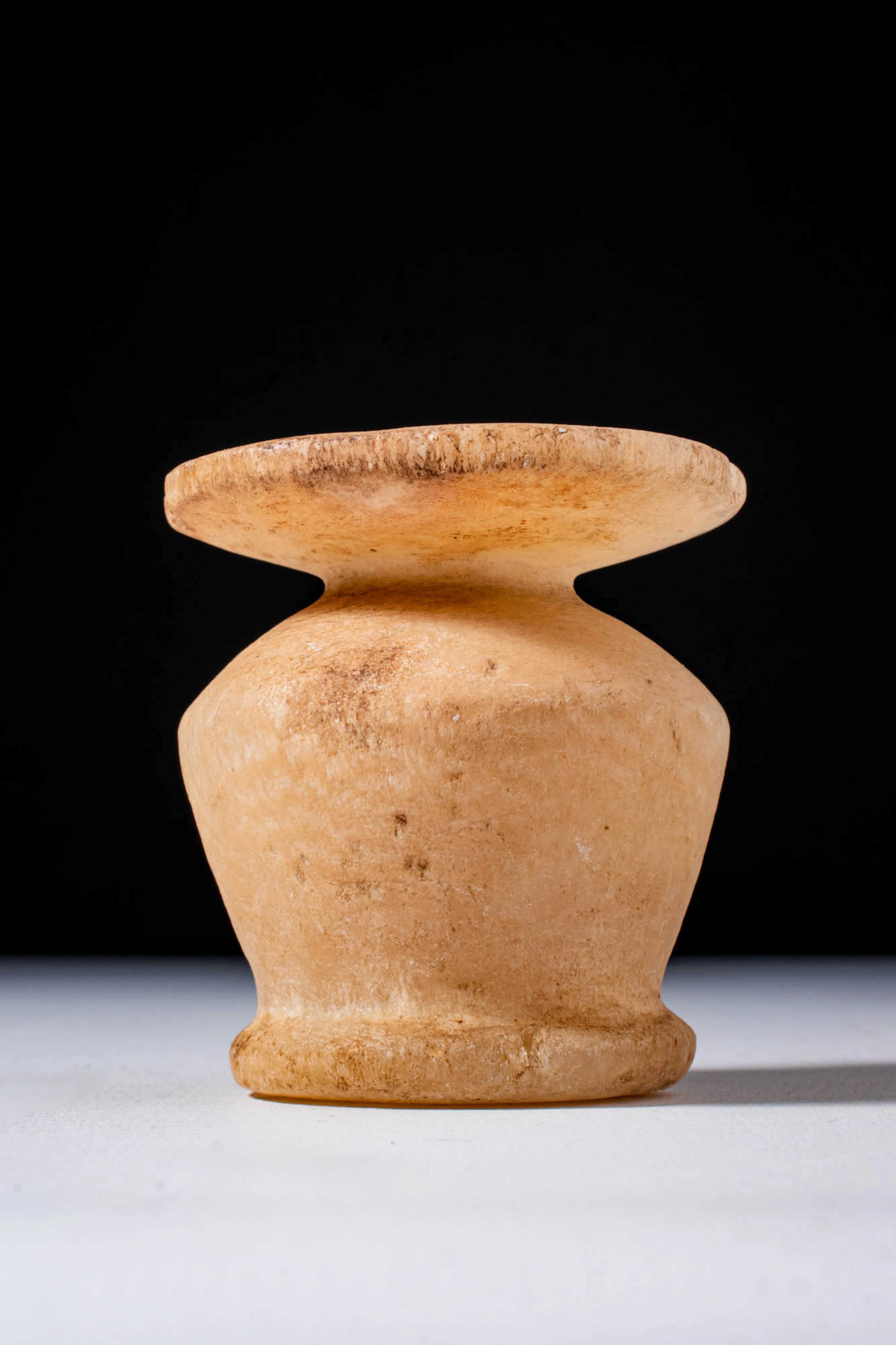 EGYPTIAN ALABASTER KOHL POT