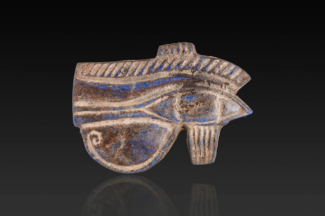 EGYPTIAN LAPIS LAZULI WEDJAT EYE AMULET