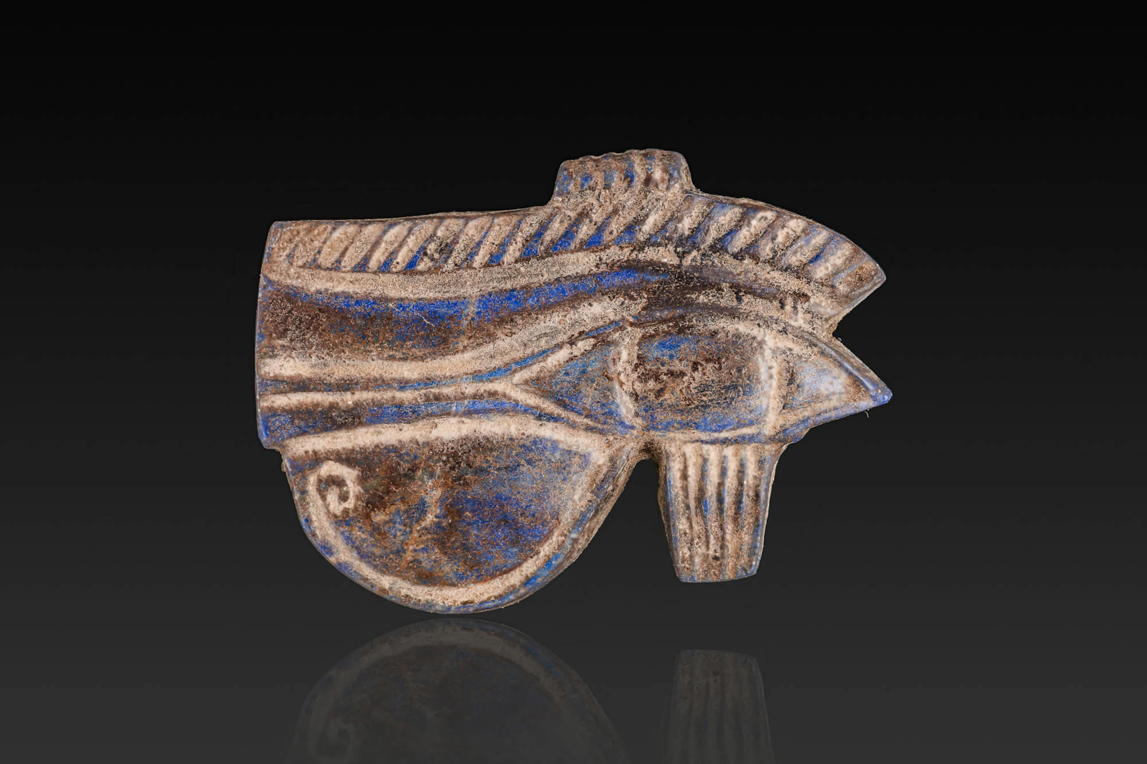 EGYPTIAN LAPIS LAZULI WEDJAT EYE AMULET