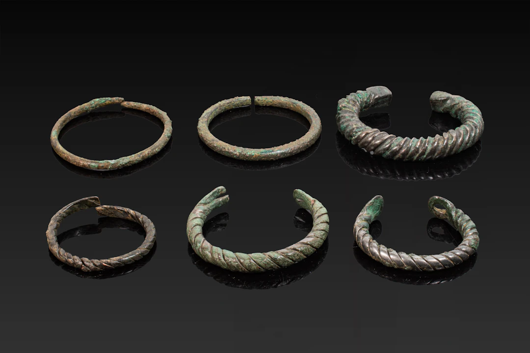 COLLECTION OF CELTIC BRONZE BANGLES
