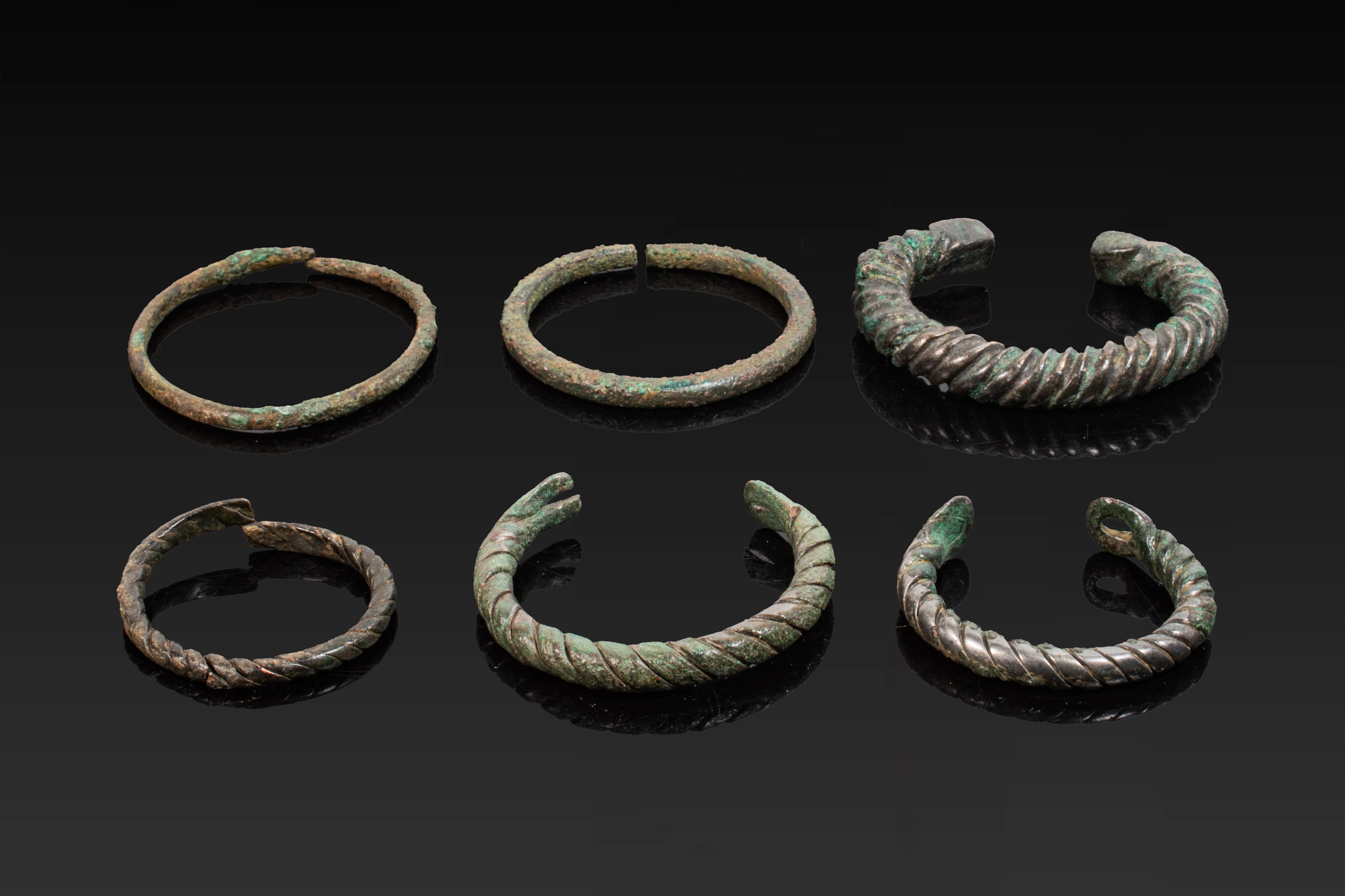COLLECTION OF CELTIC BRONZE BANGLES