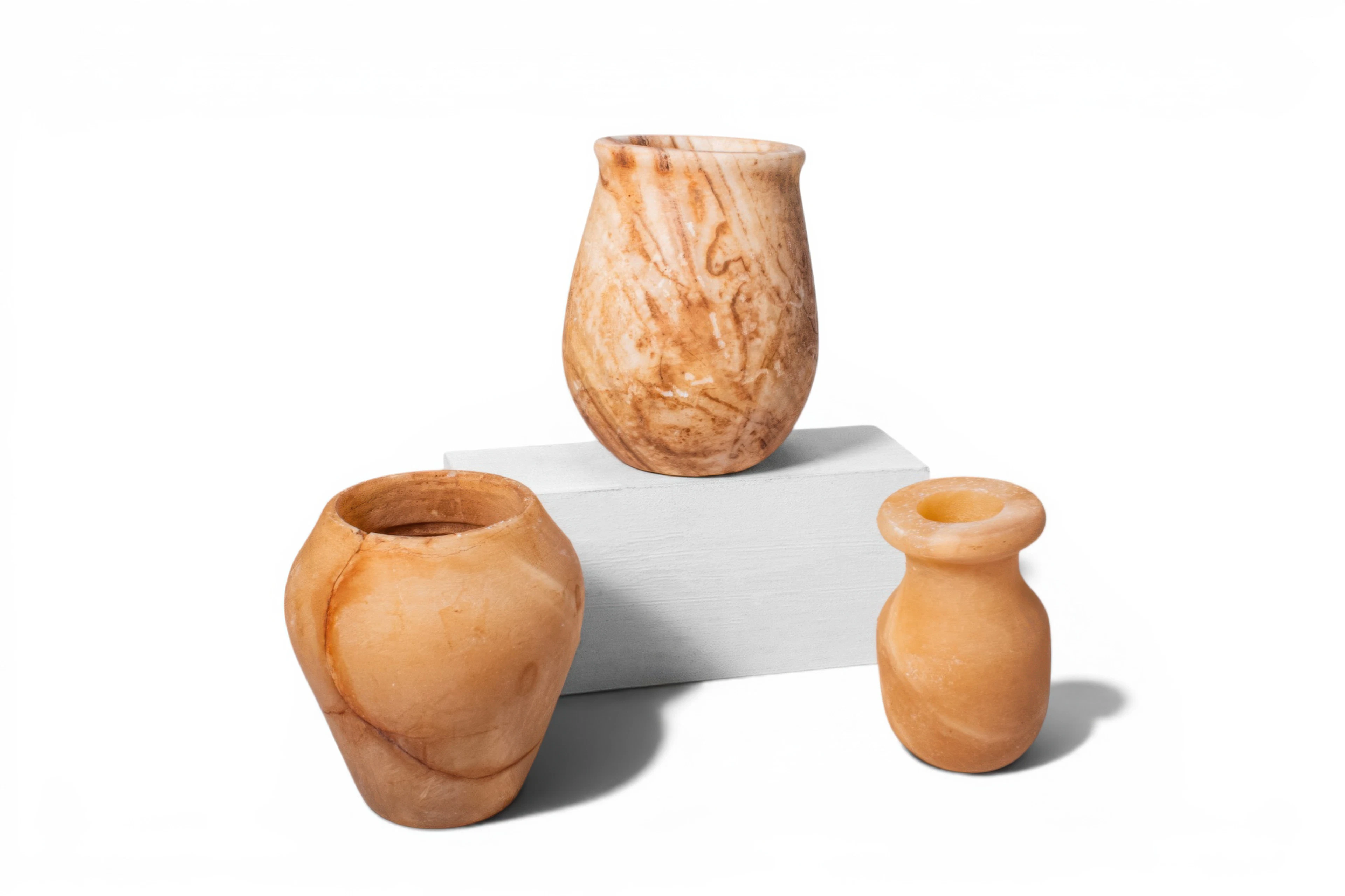 COLLECTION OF EGYPTIAN ALABASTER VESSELS