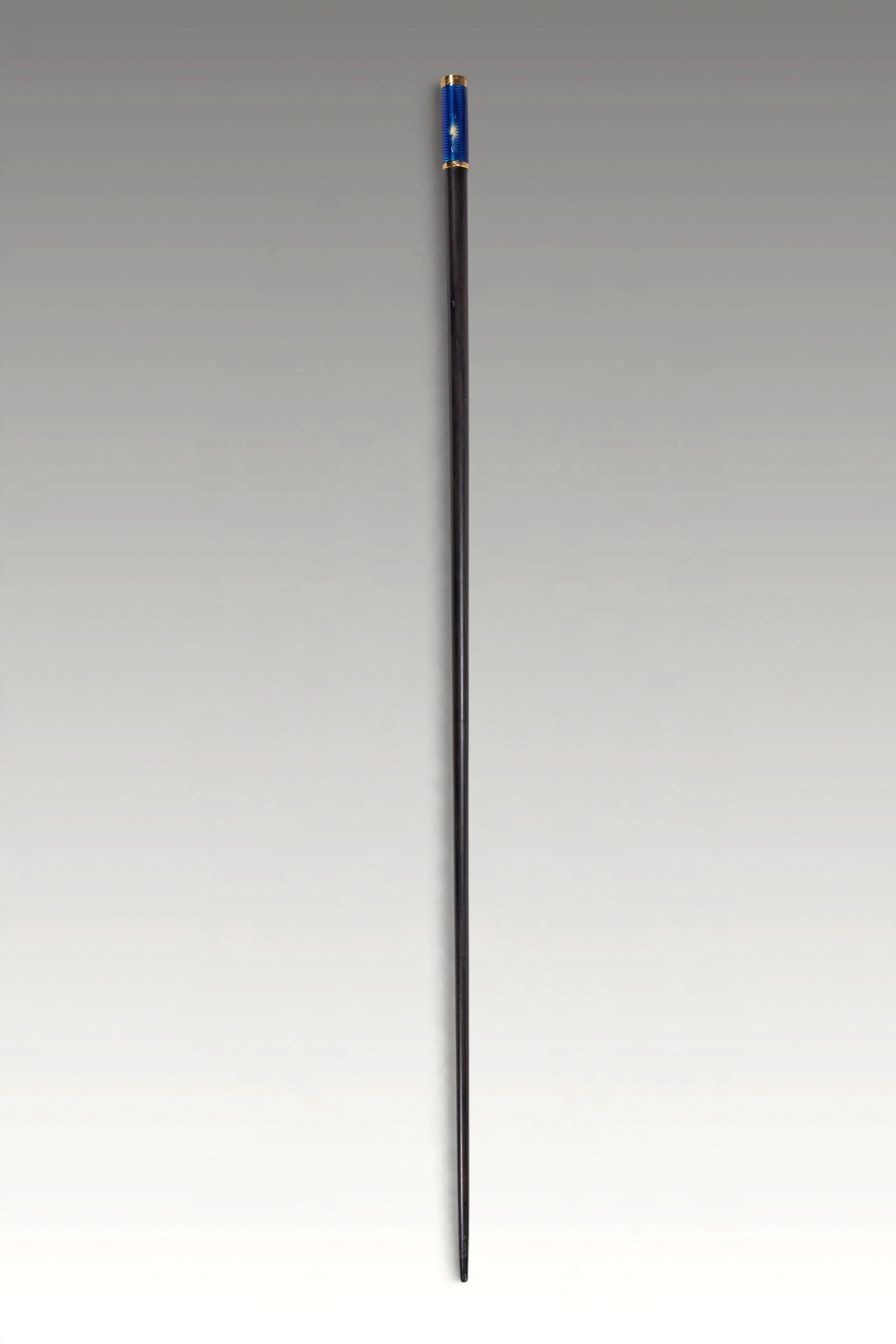 WALKING STICK WITH BLUE ENAMEL HANDLE