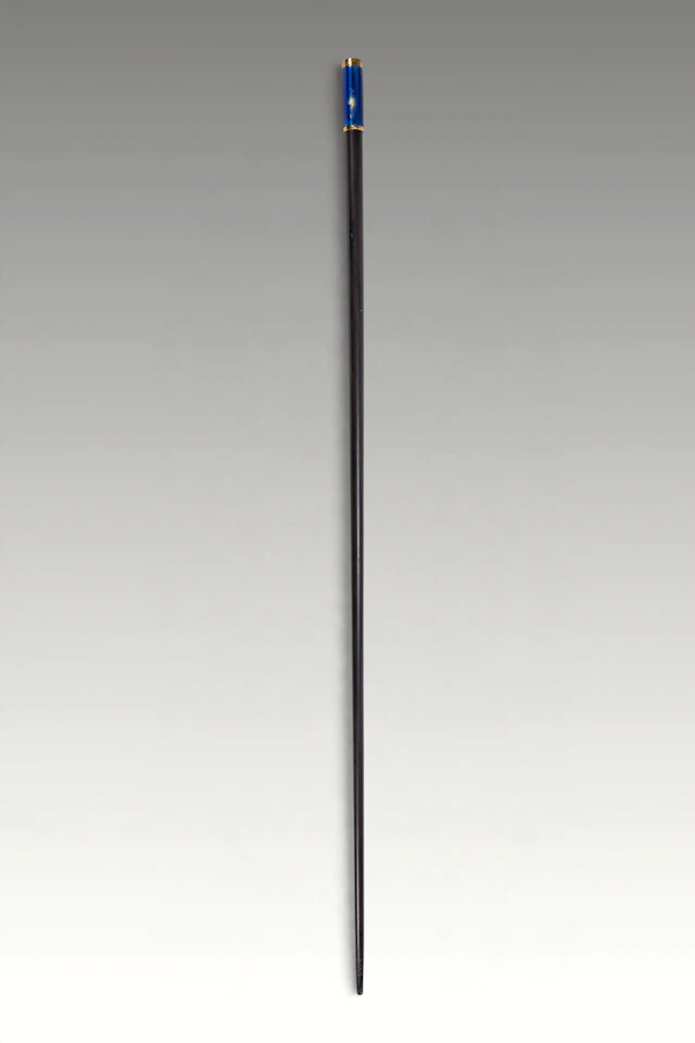 WALKING STICK WITH BLUE ENAMEL HANDLE