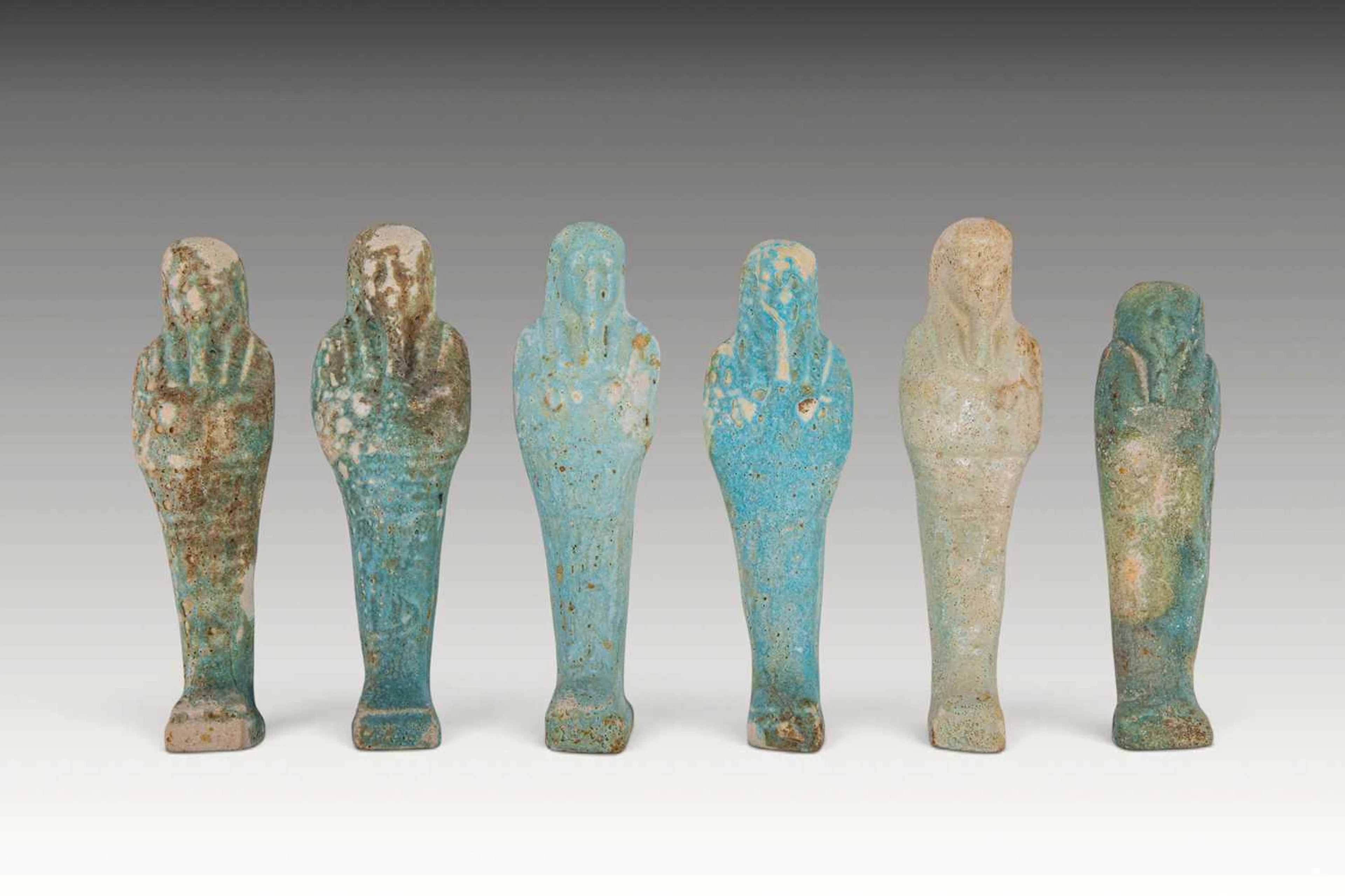 COLLECTION OF EGYPTIAN FAIENCE USHABTIS